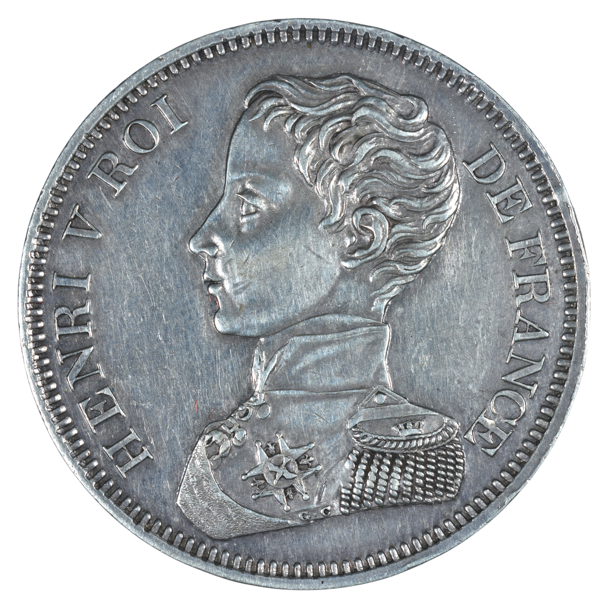 HENRI V 5 FRANCS 1831 REVERS