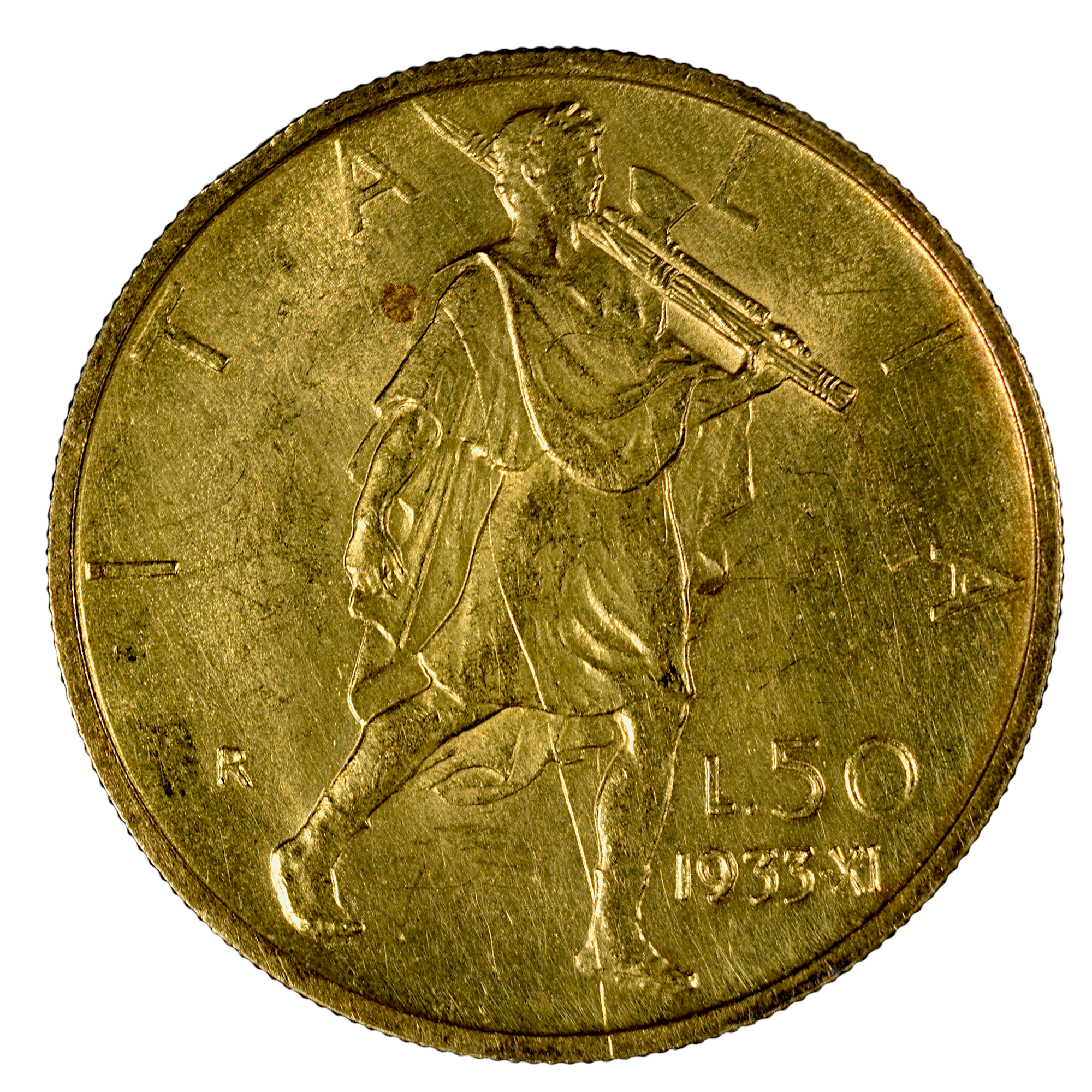 ITALIE 50 LIRE OR 1933 AVERS