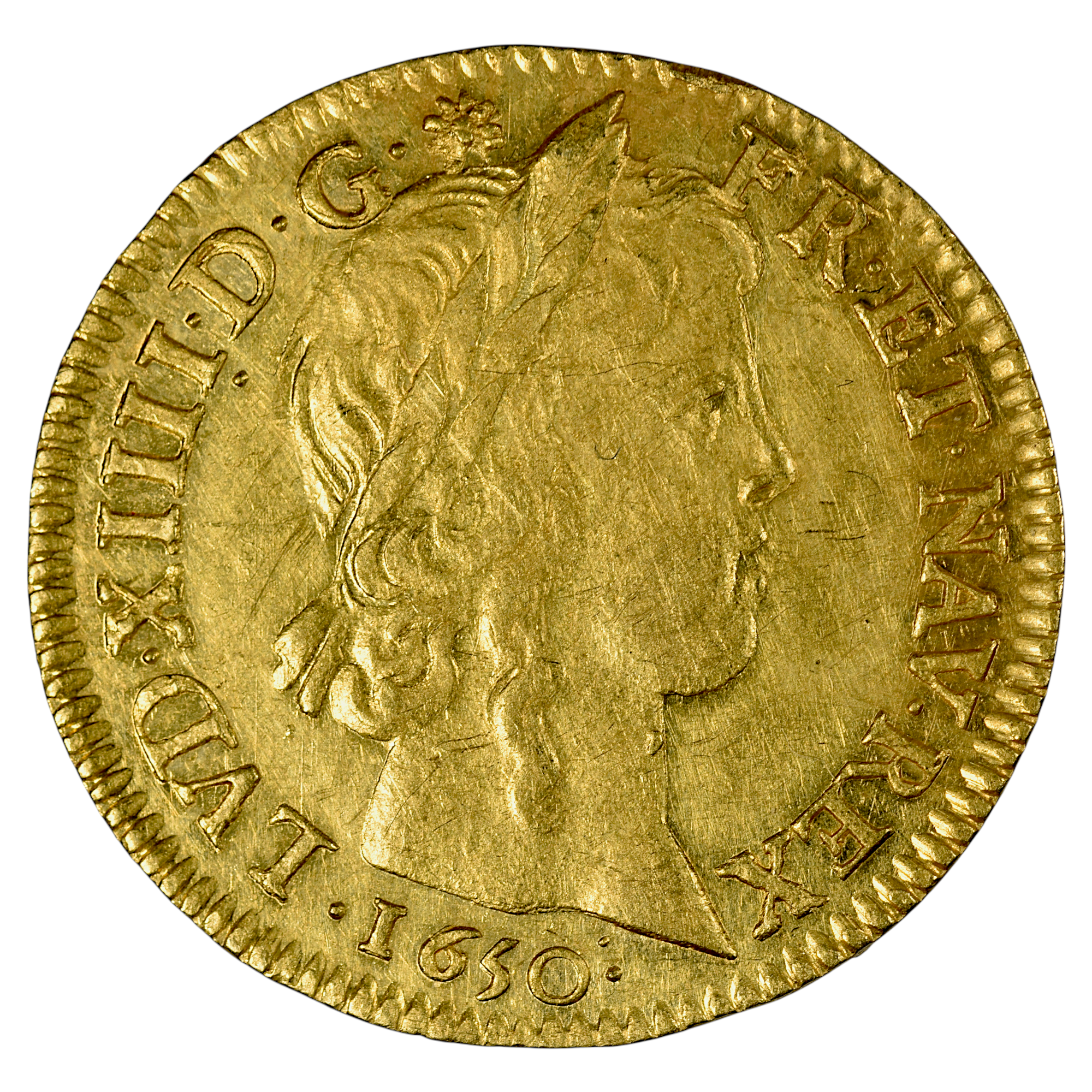 LOUIS XIV LOUIS OR 1650 PARIS AVERS