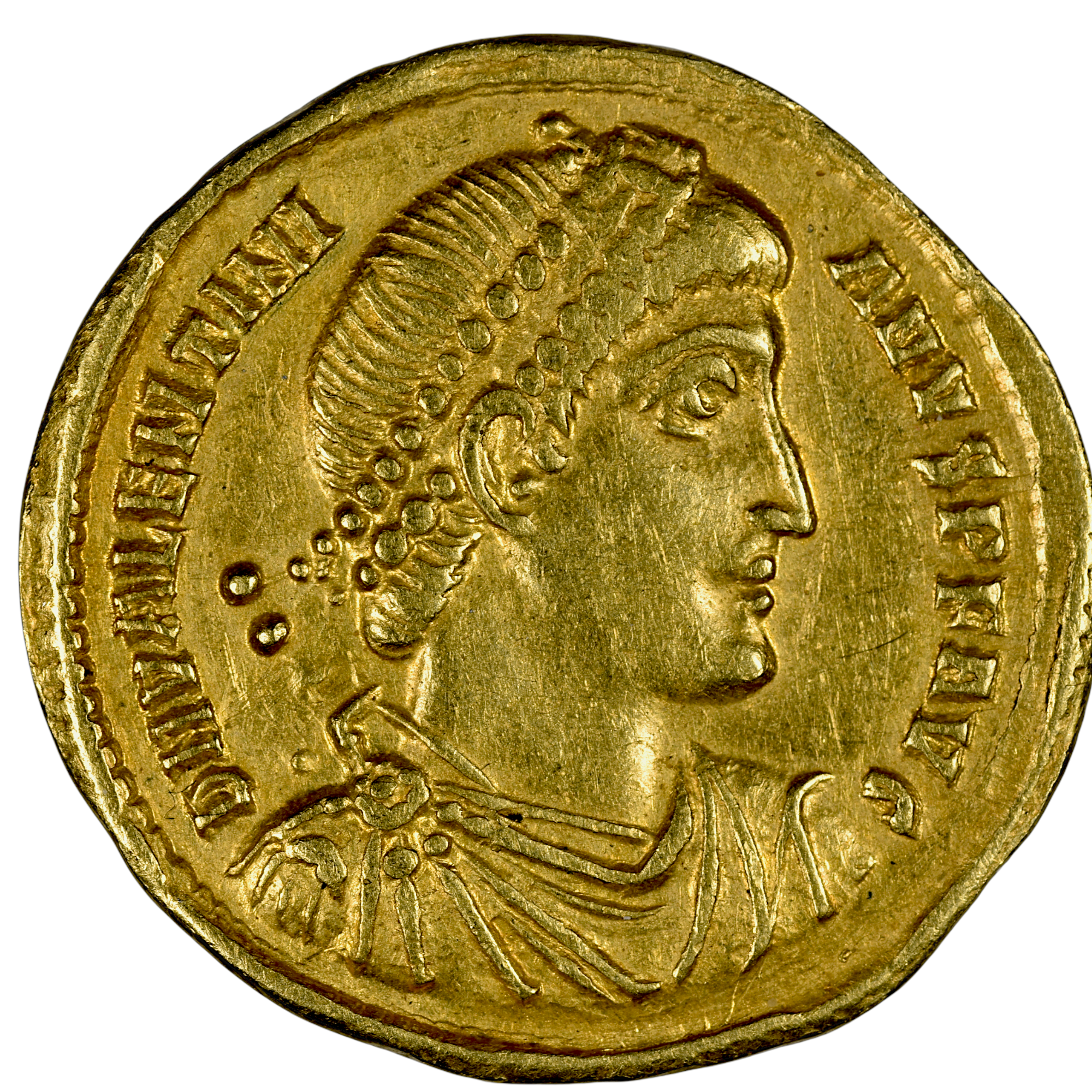 VALENTINIEN SOLIDUS OR ANTIOCHE AVERS