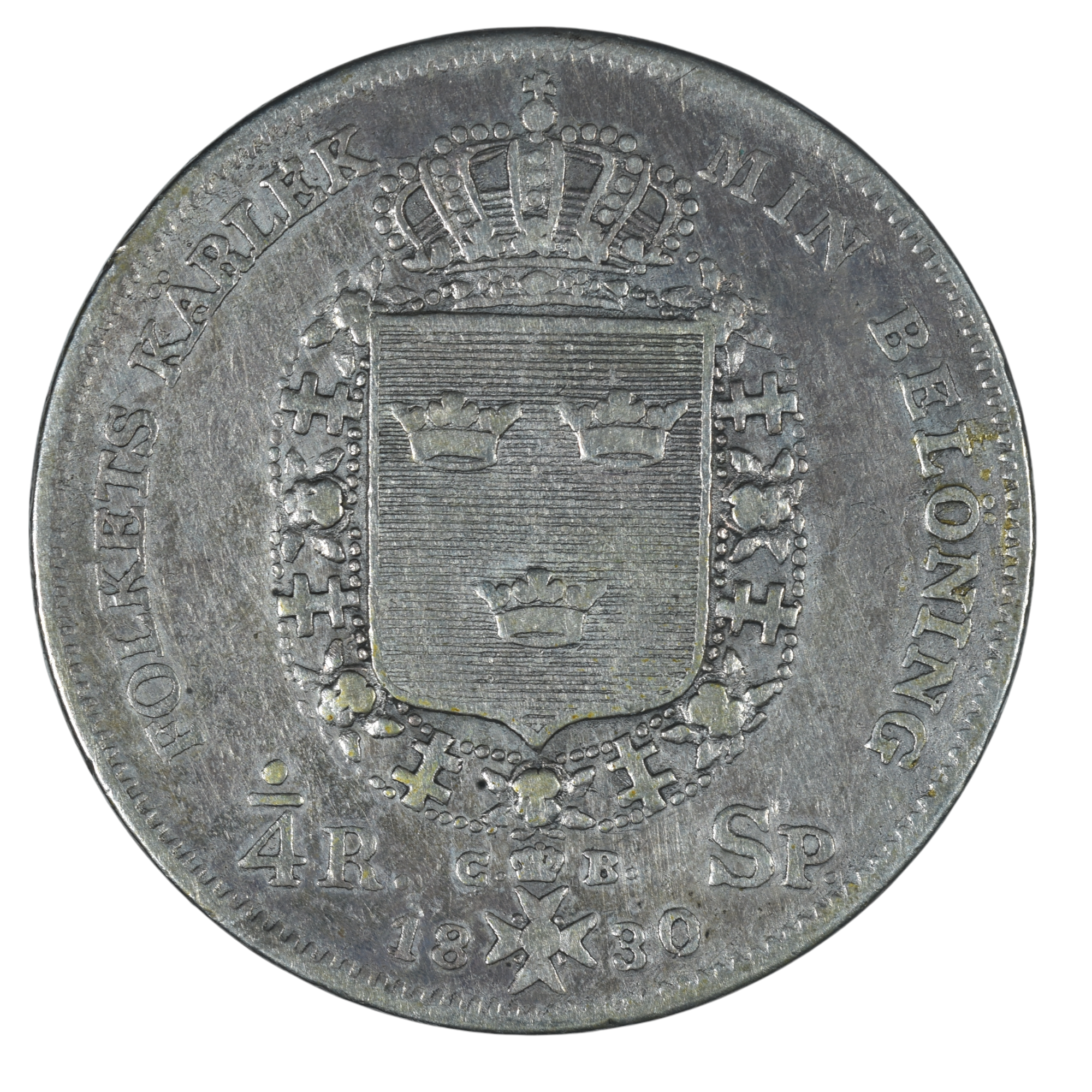 SUEDE CHARLES XIV RIKSDALER REVERS