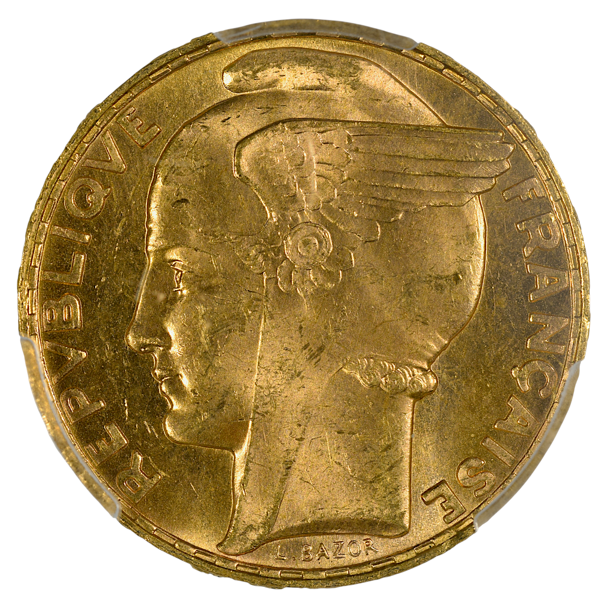 100 FRANCS BAZOR 1935 MS 64 + AVERS