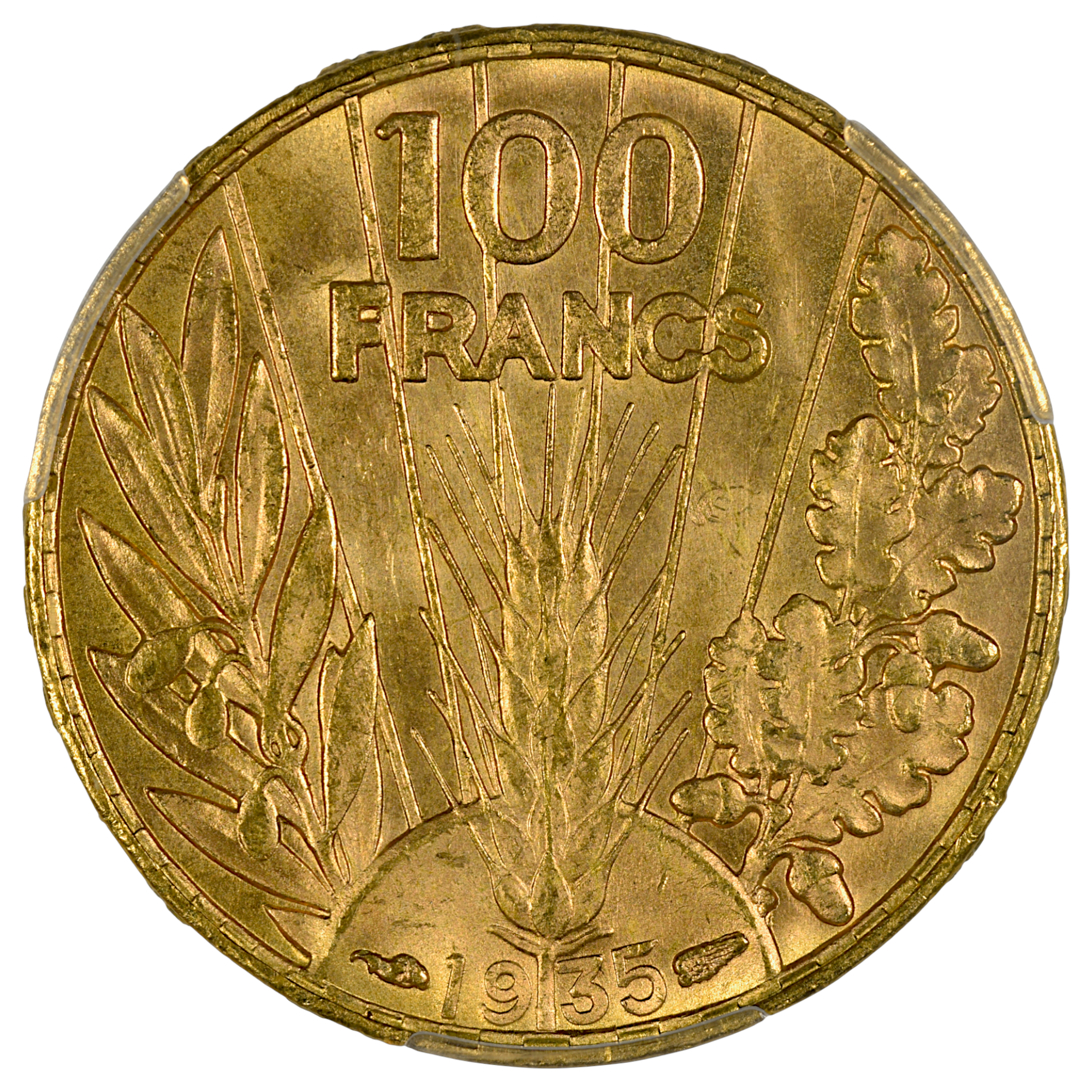 100 FRANCS BAZOR 1935 MS 64 + REVERS