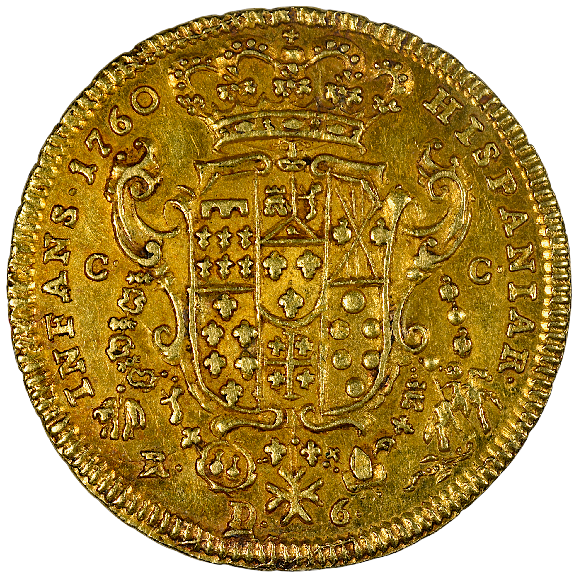 ITALIE 6 DUCATI FERDINAND IV 1760 REVERS