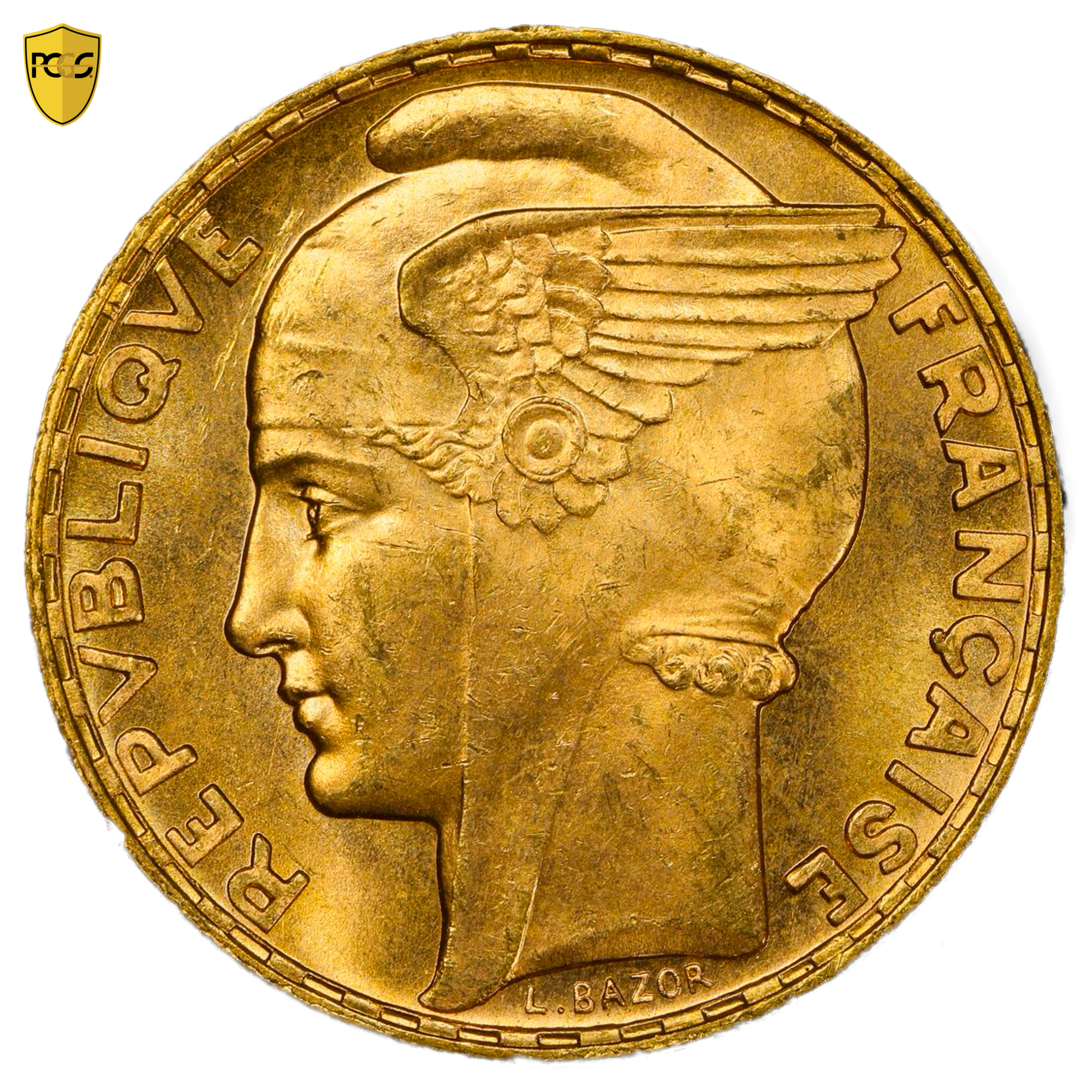 100 FRANCS BAZOR 1935 MS64+ AVERS