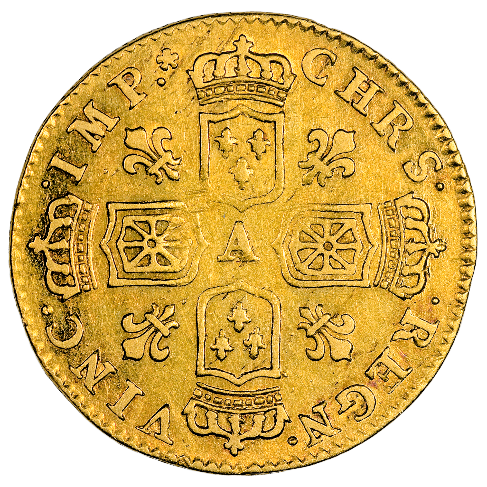 LOUIS XV DEMI NOAILLES OR 1717 PARIS REVERS