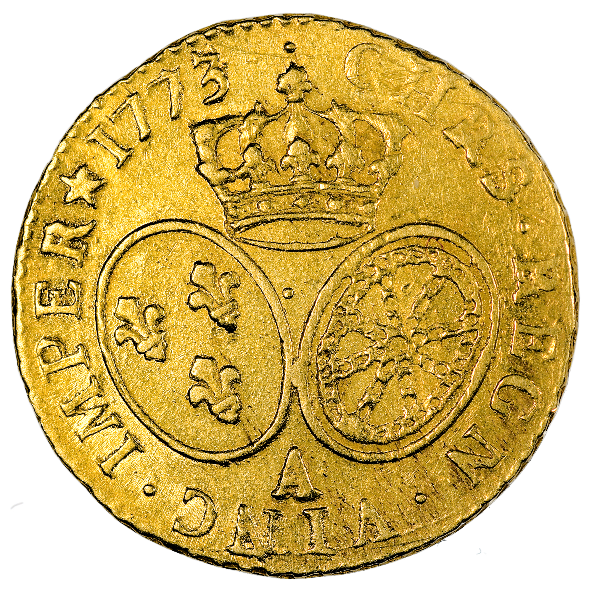 LOUIS XV LOUIS OR VIEILLE TETE 1773 PARIS REVERS