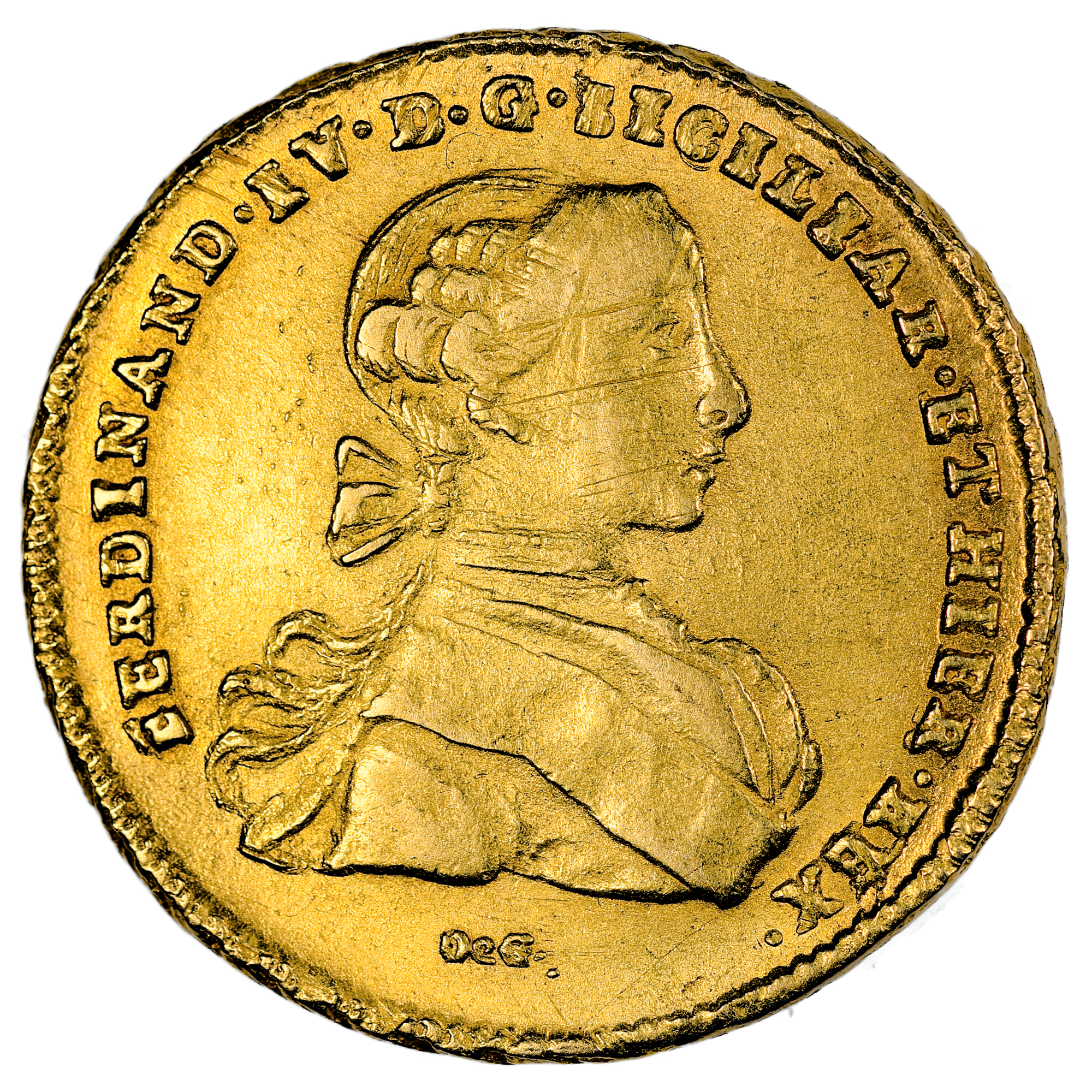 ITALIE FERDINAND IV 6 DUCATI NAPLES 1768 AVERS