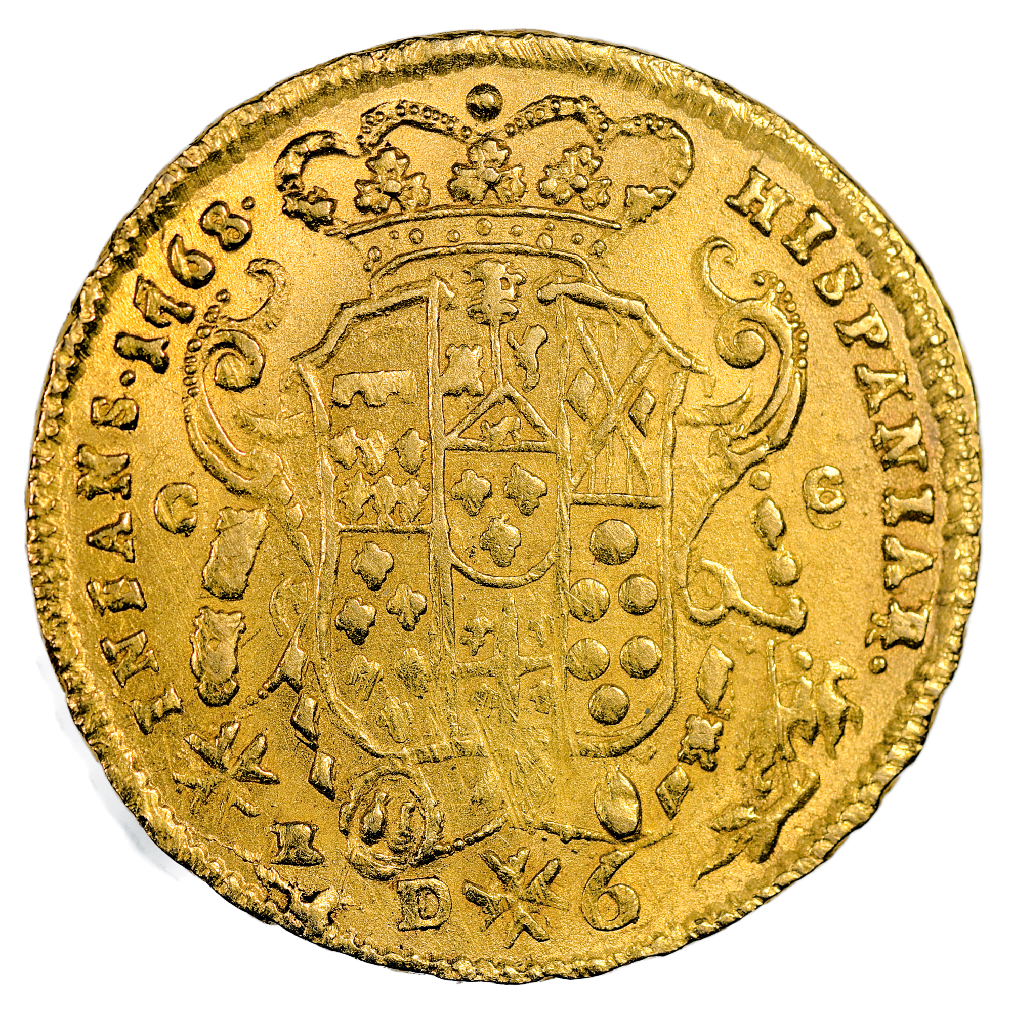 ITALIE FERDINAND IV 6 DUCATI NAPLES 1768 REVERS