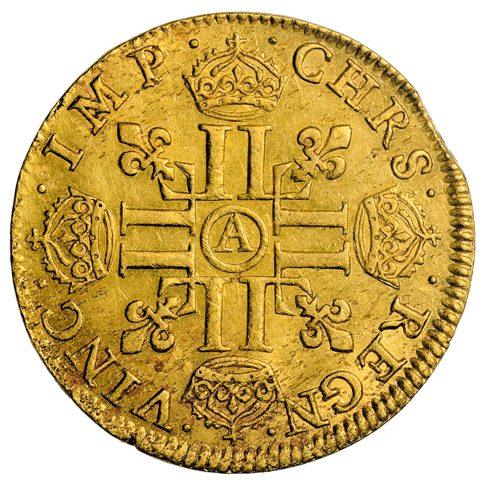 LOUIS XIII LOUIS OR MECHE LONGUE 1641 PARIS REVERS