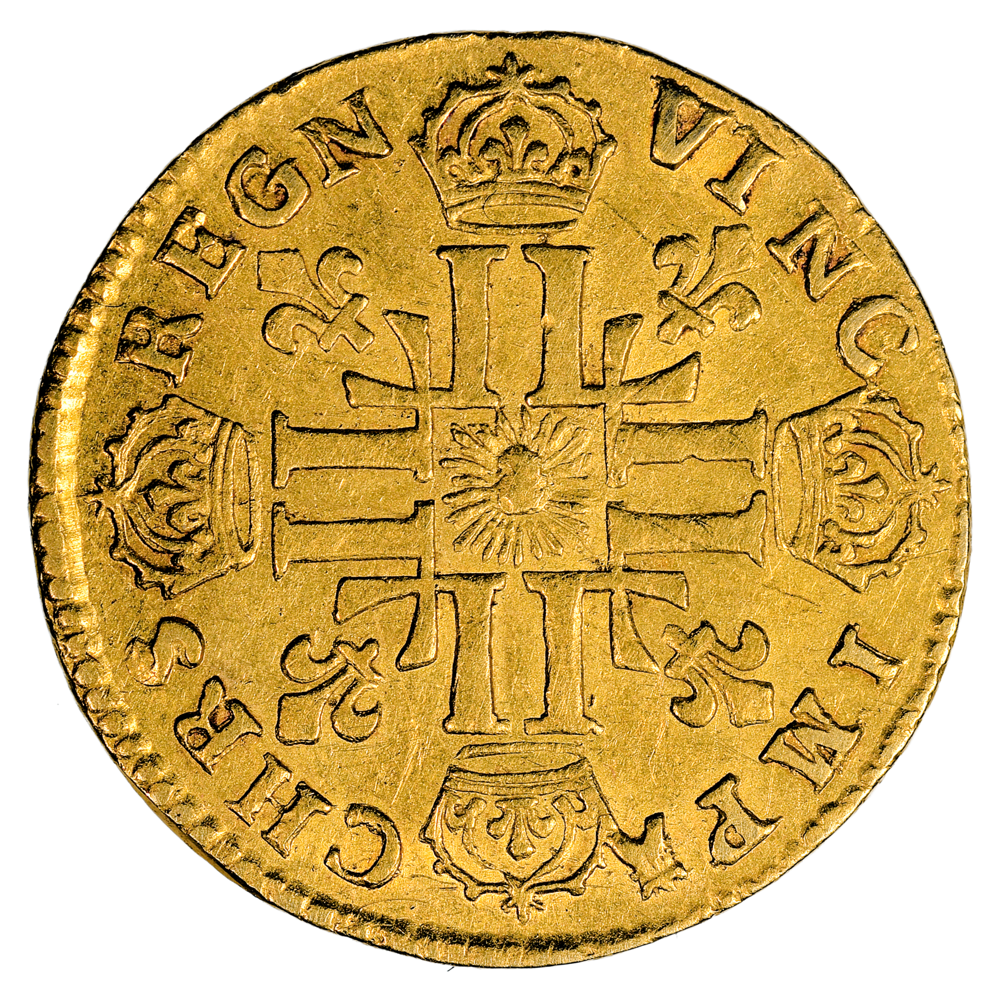 LOUIS XIV DEMI LOUIS OR SOLEIL 1712 MONTPELLIER REVERS