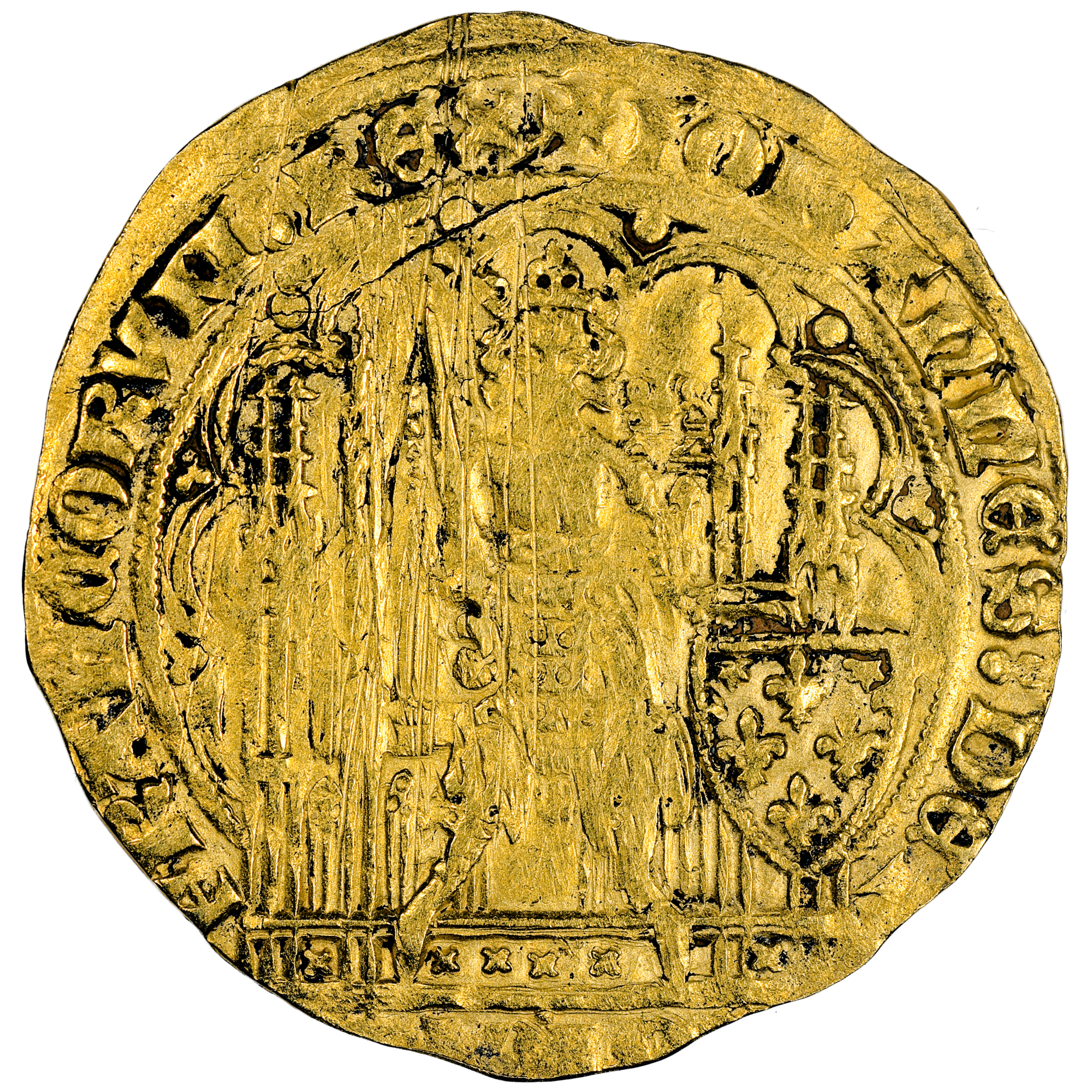 JEAN LE BON ECU OR A LA CHAISE AVERS