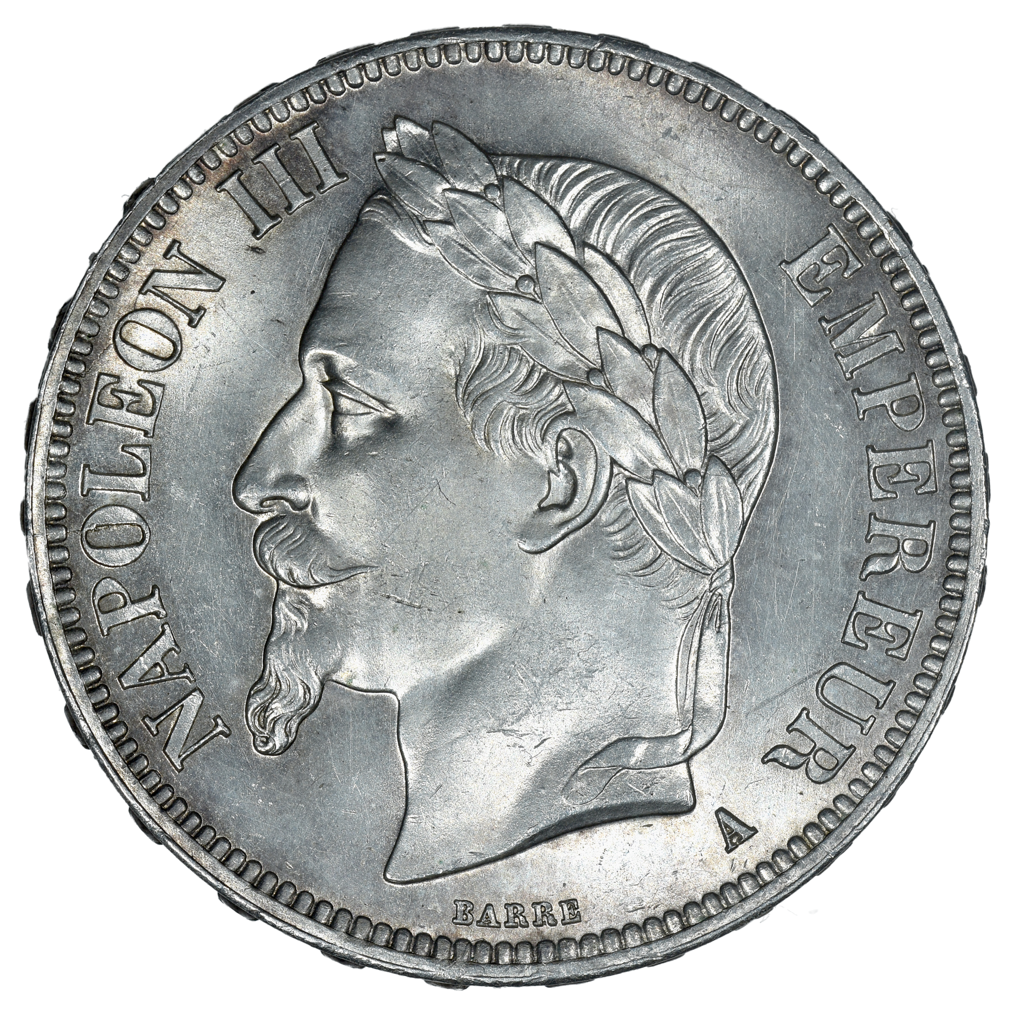 NAPOLEON III 5 FRANCS ARGENT 1866 PARIS AVERS