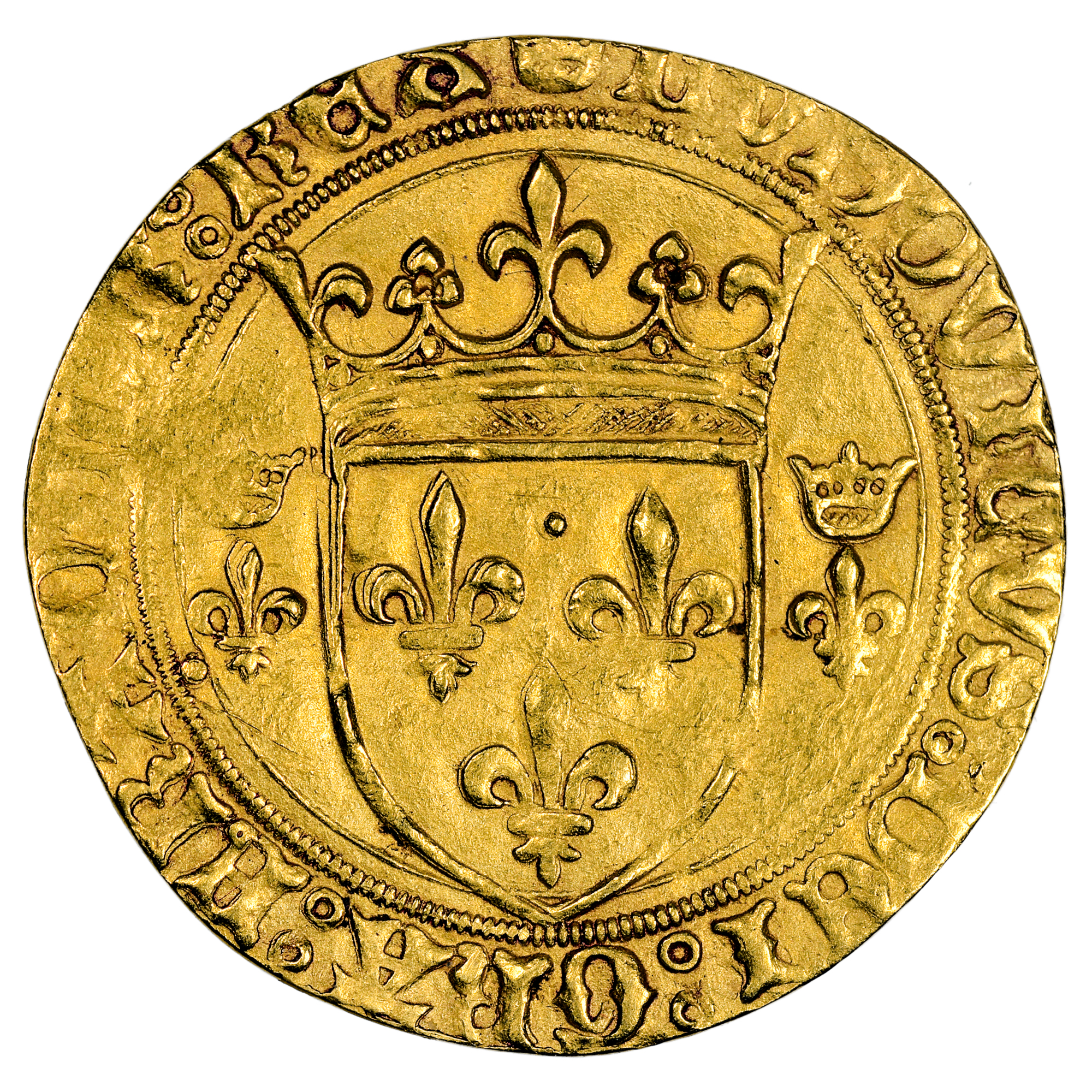 LOUIS XI ECU OR A LA COURONNE PARIS AVERS