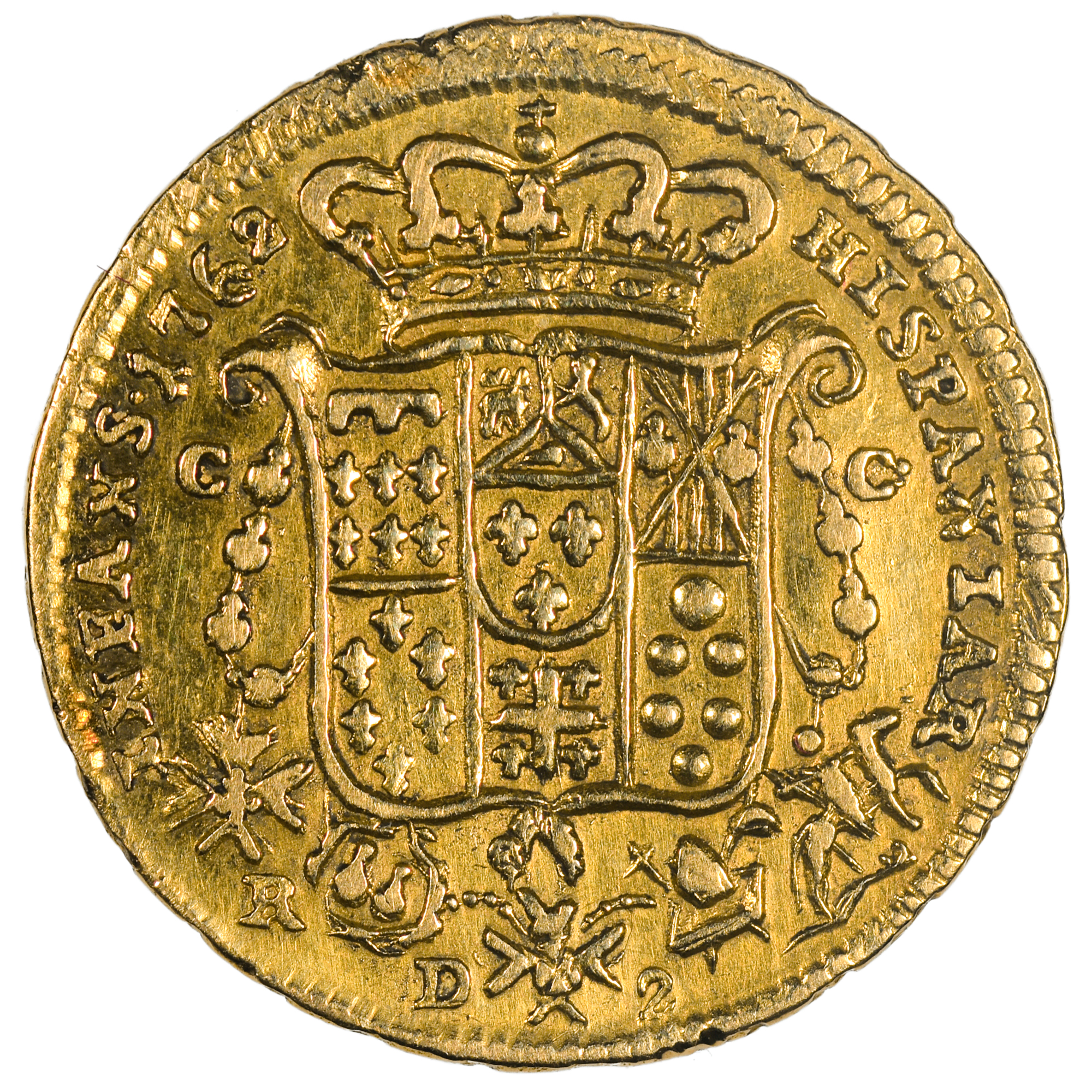 ITALIE FERDINAND IV 2 DUCATI OR 1762 REVERS