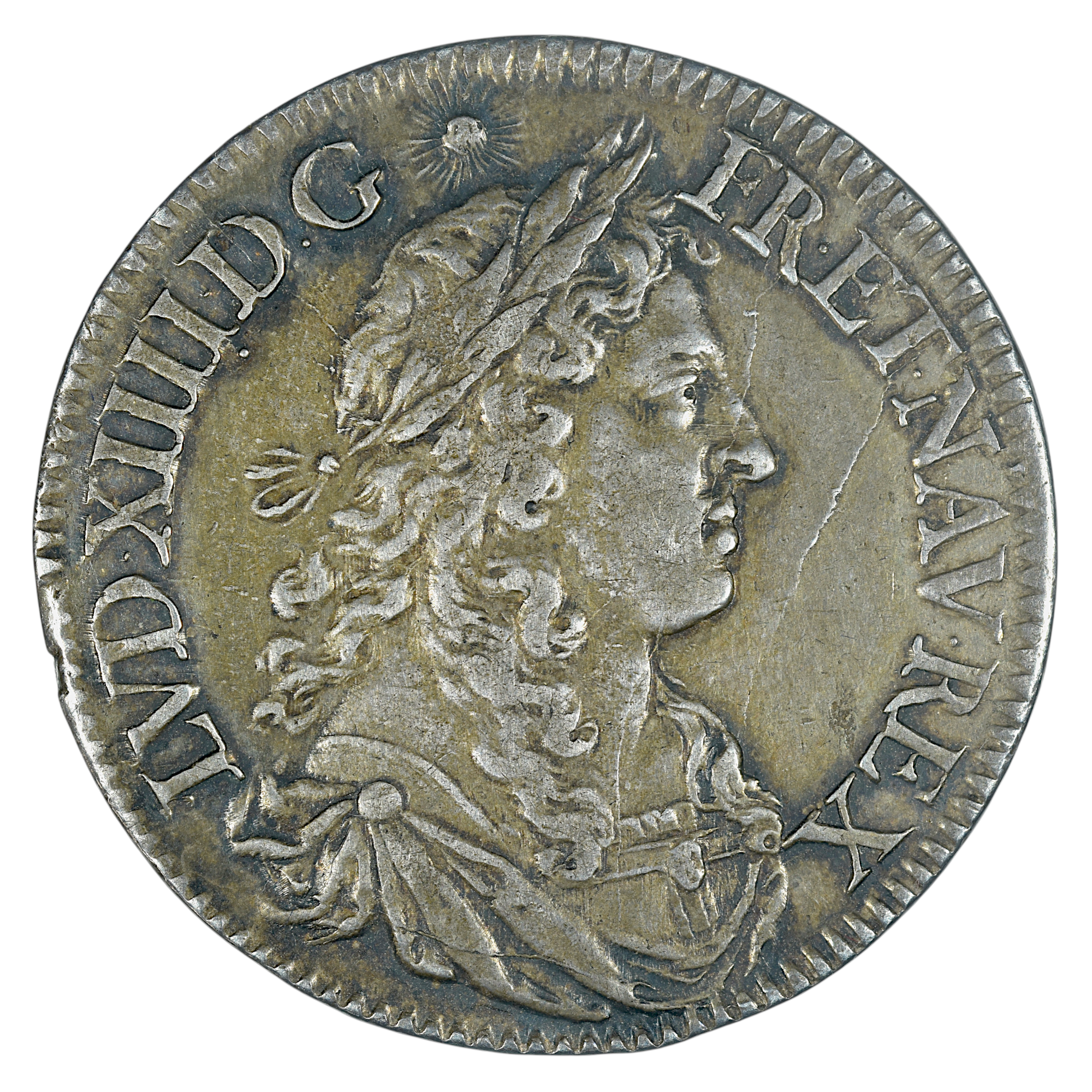 LOUIS XIV DEMI LOUIS 1672 PARIS AVERS