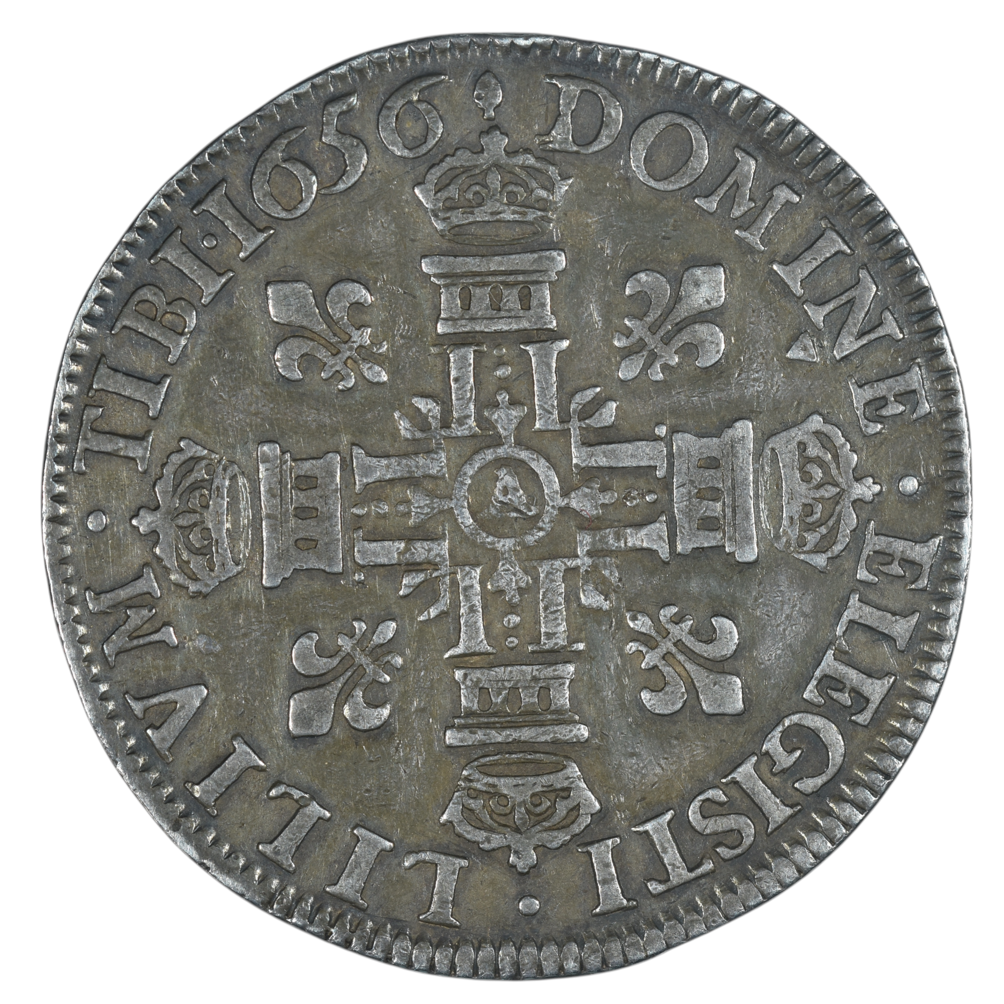 LOUIS XIV LIS ARGENT 1656 REVERS