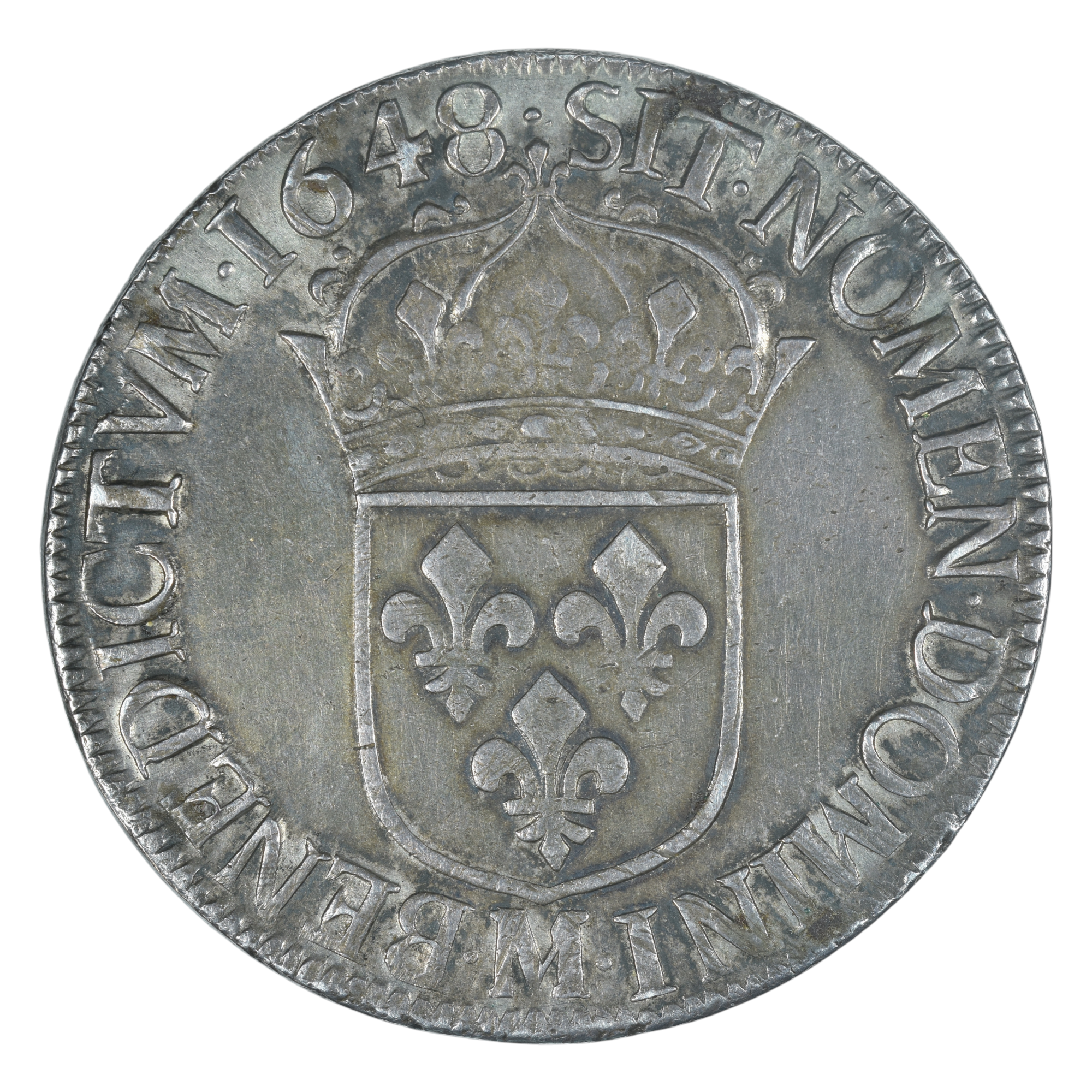 LOUIS XIV ECU ARGENT 1648 TOULOUSE REVERS