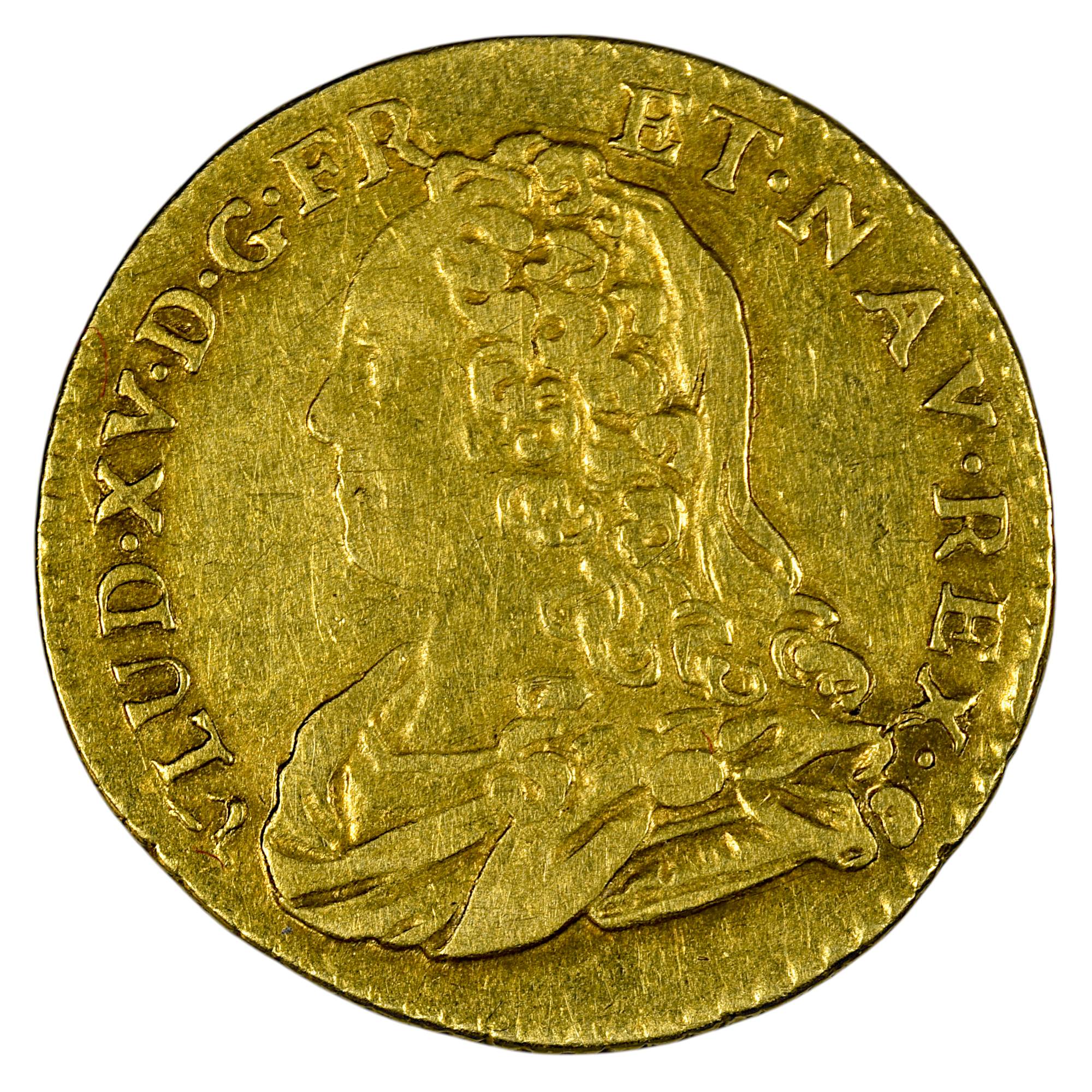 LOUIS XV DEMI LOUIS OR 1730 ROUEN AVERS