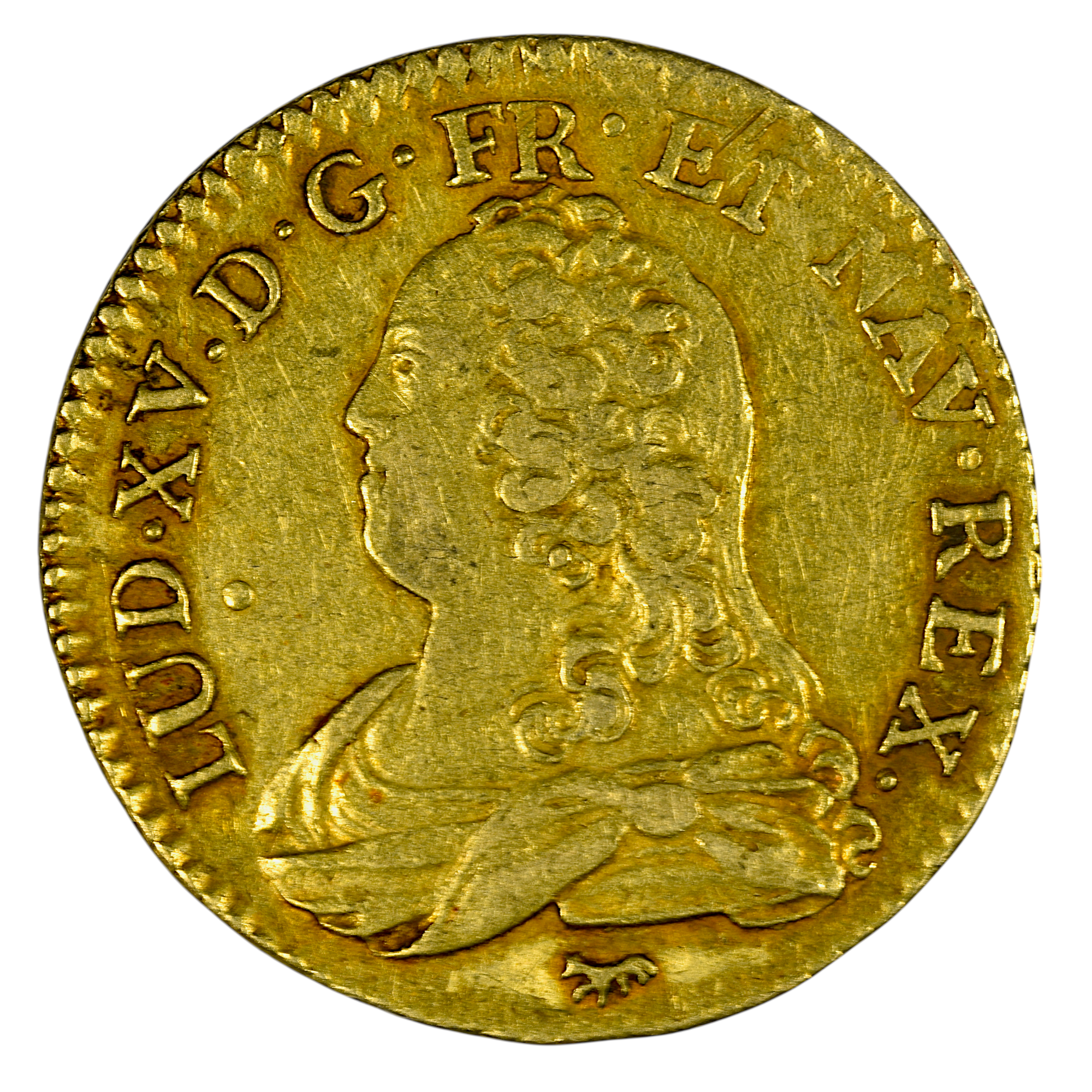 LOUIS XV LOUIS OR 1728 PARIS AVERS