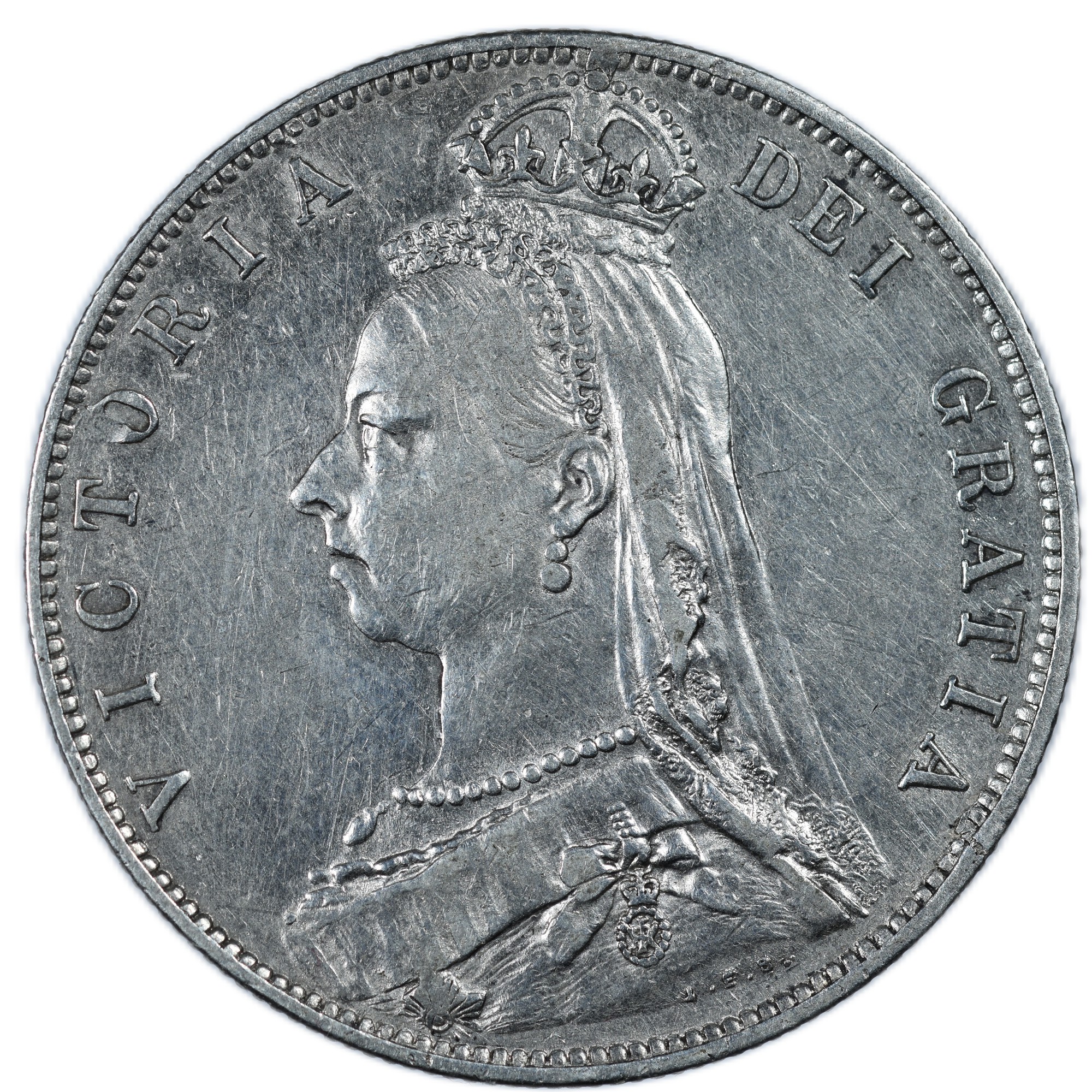 ANGLETERRE HALF CROWN 1889 AVERS