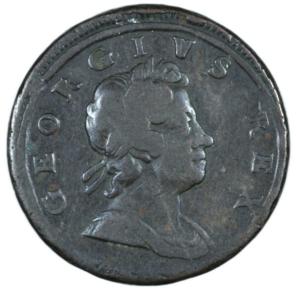 ANGLETERRE HALF PENNY 1717 AVERS