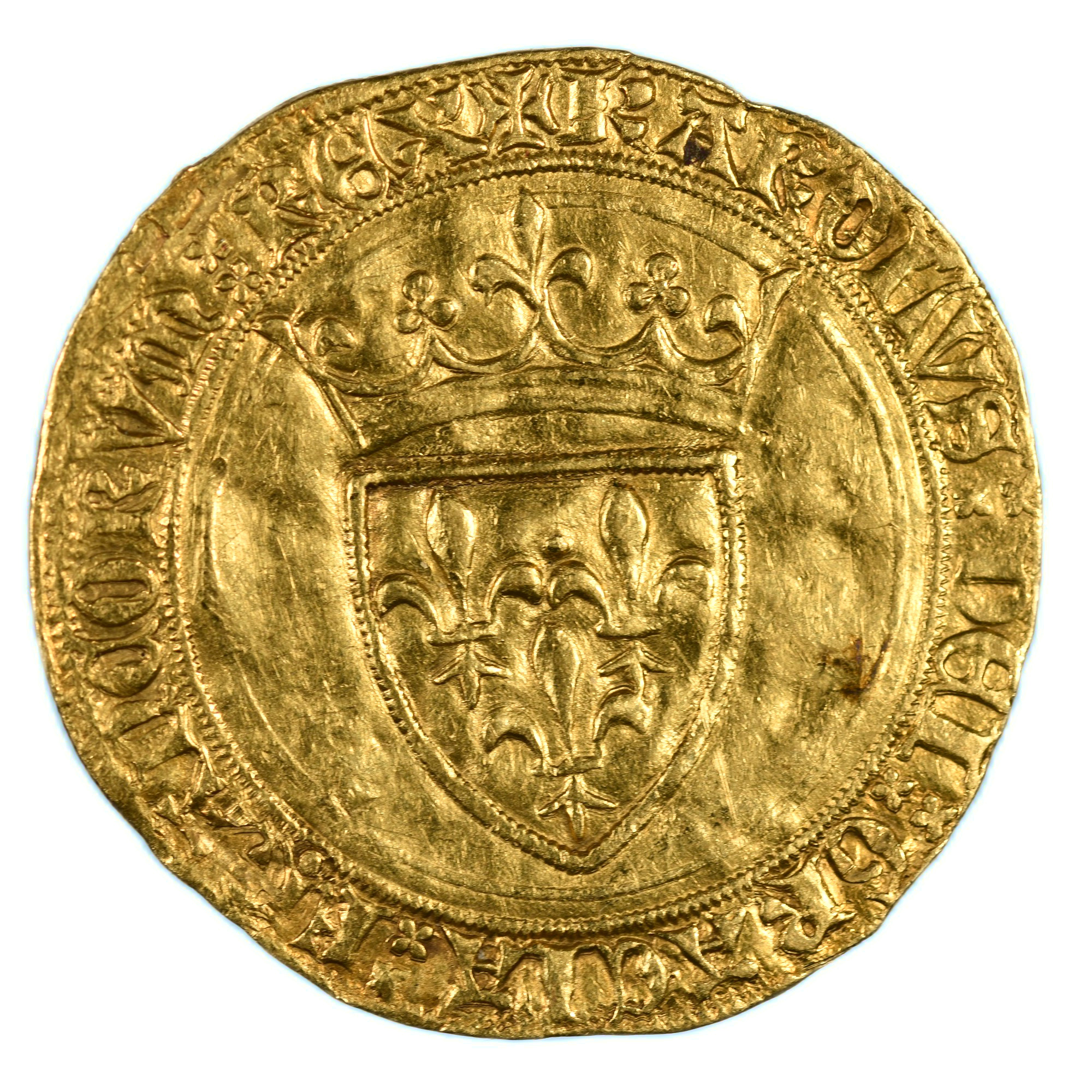 CHARLES VI ECU OR COURONNE PARIS AVERS