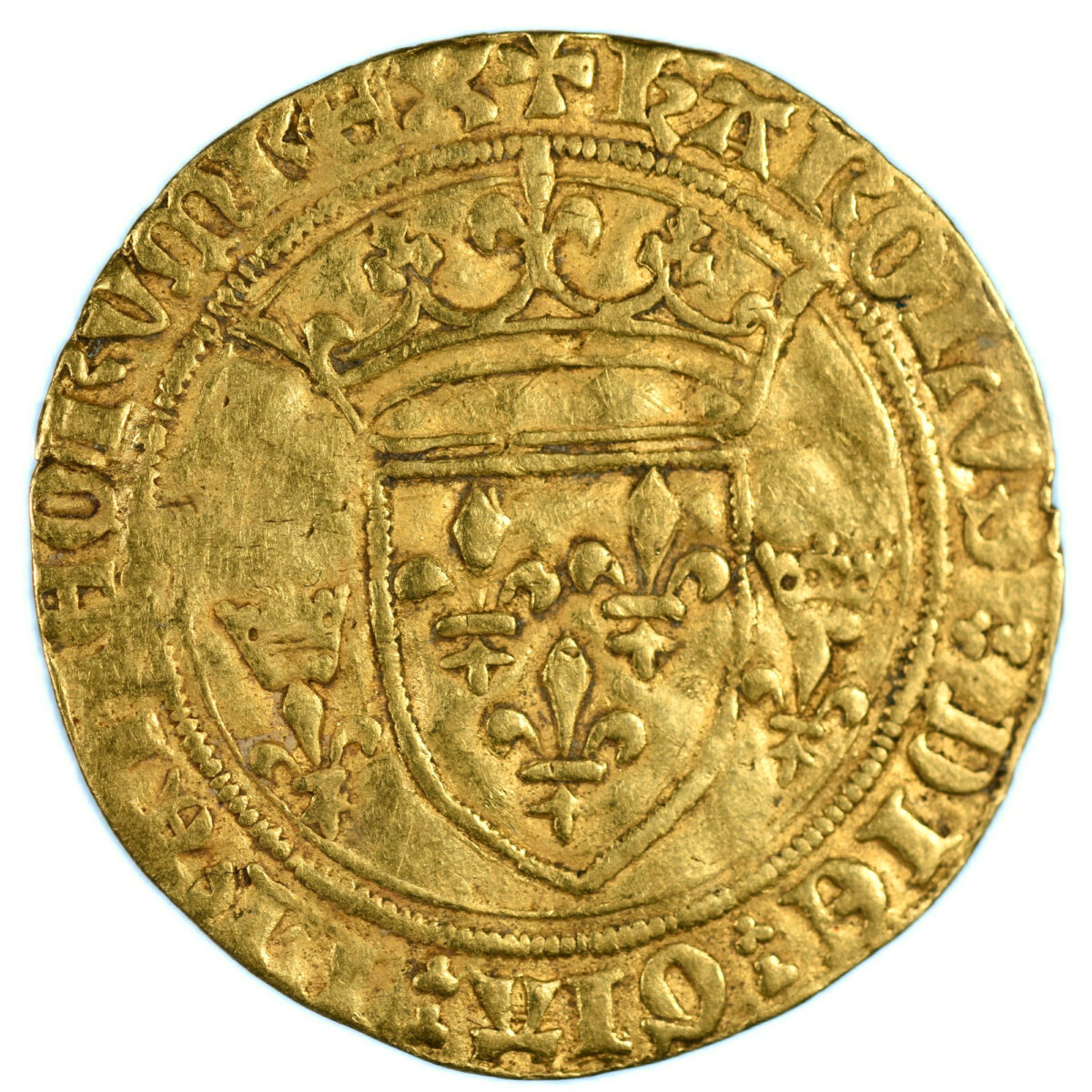 CHARLES VII ECU OR COURONNE PARIS AVERS