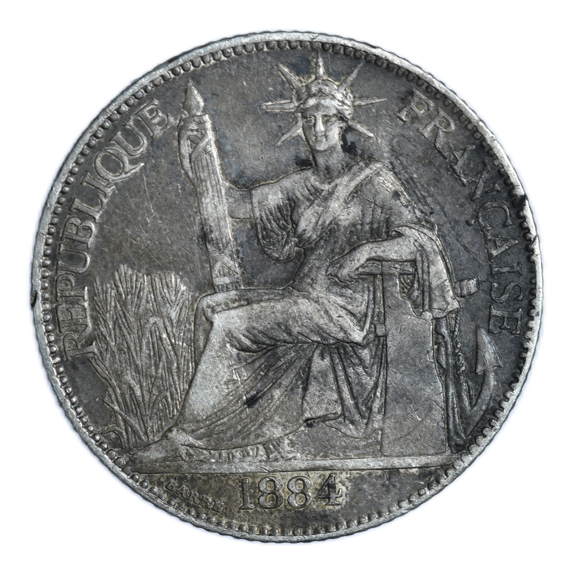 COCHINCHINE 20 CENTIMES 1884 REVERS