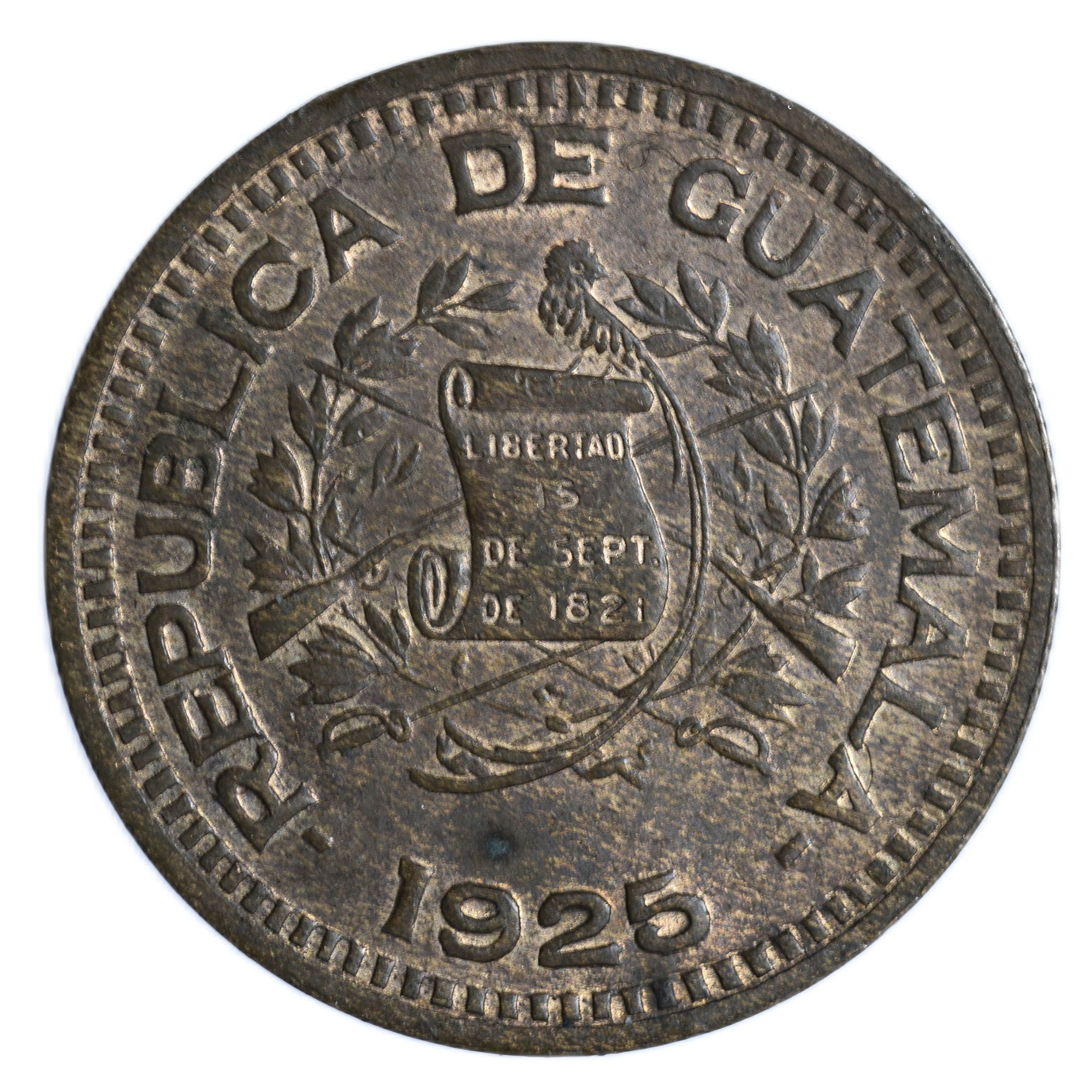 GUATEMALA QUETZAL 1925 AVERS