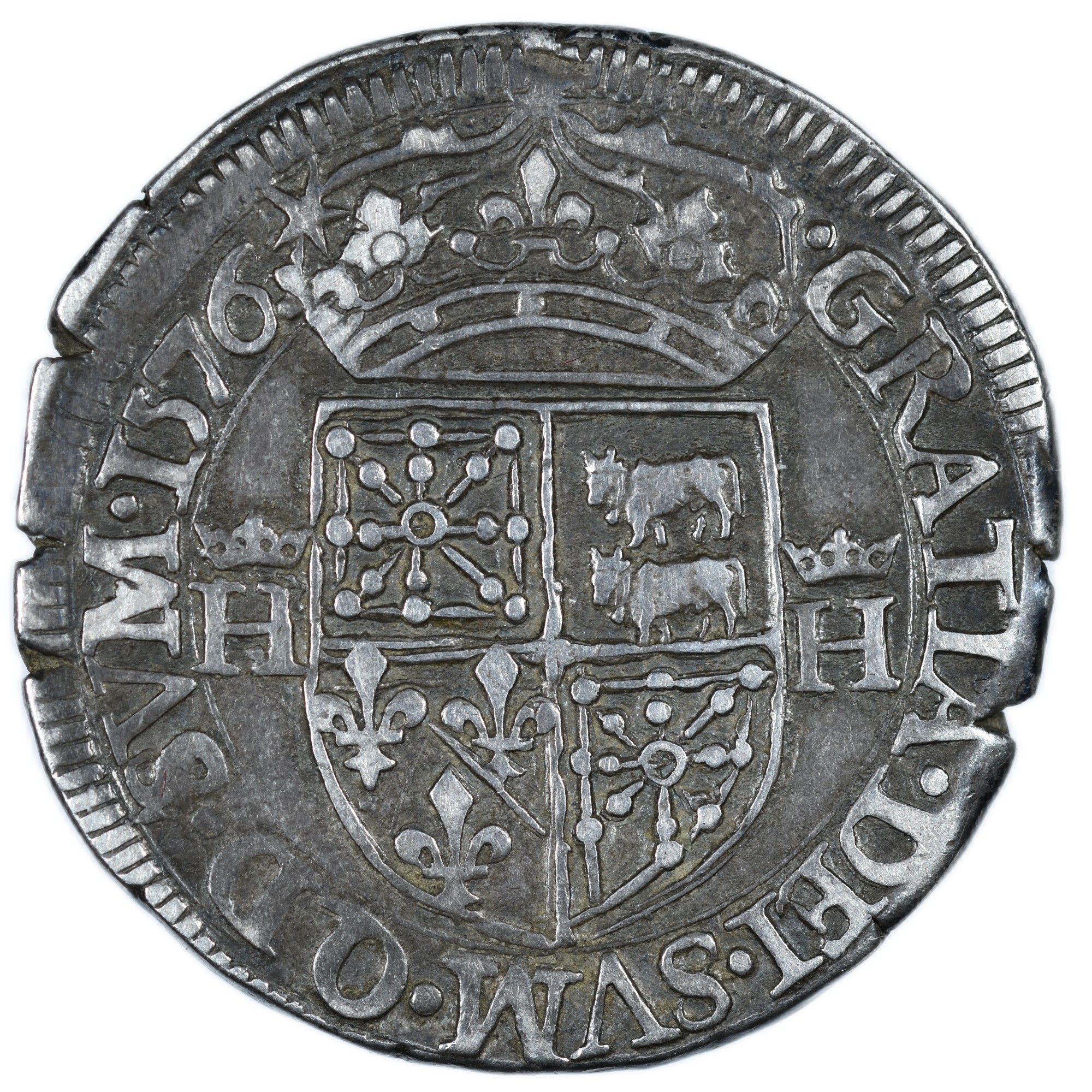 HENRI II TESTON BEARN 1576 REVERS