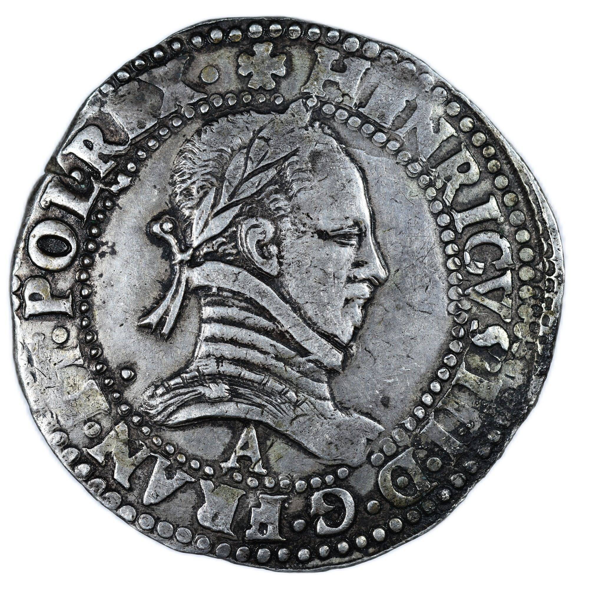 HENRI III FRANC COL PLAT 1586 PARIS AVERS