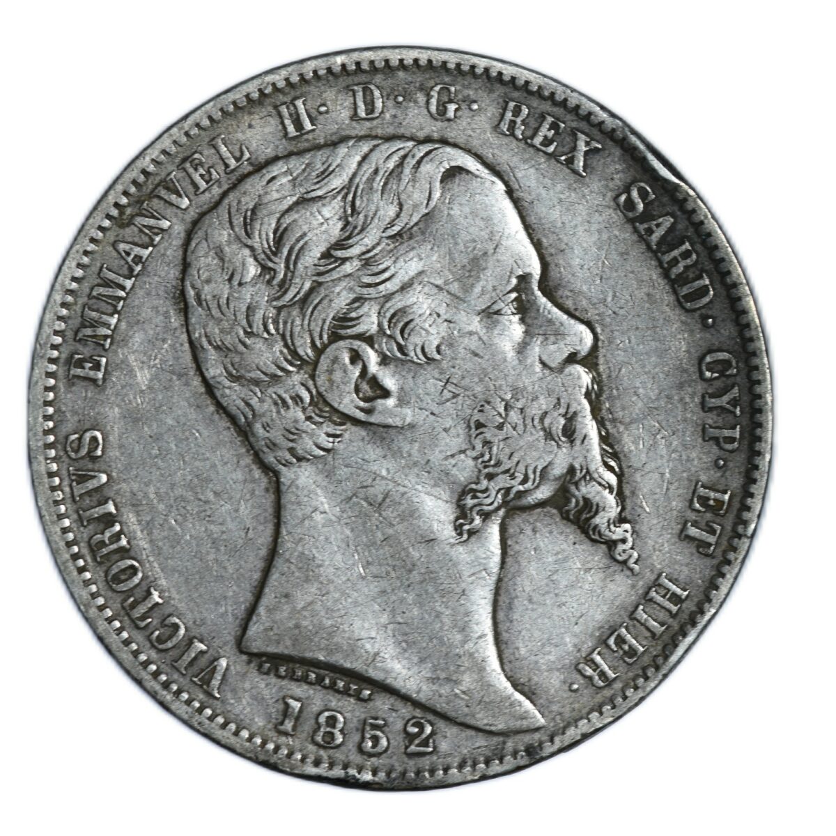 ITALIE 5 LIRE 1852 AVERS