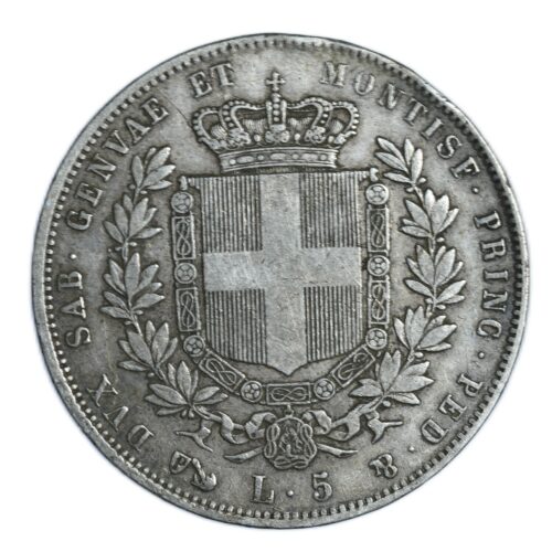 ITALIE 5 LIRE 1852 REVERS