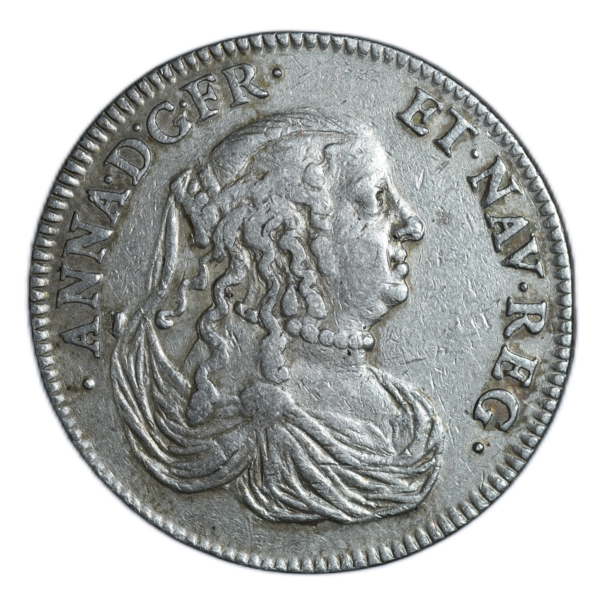 JETON ANNE AUTRICHE 1655 ARGENT AVERS