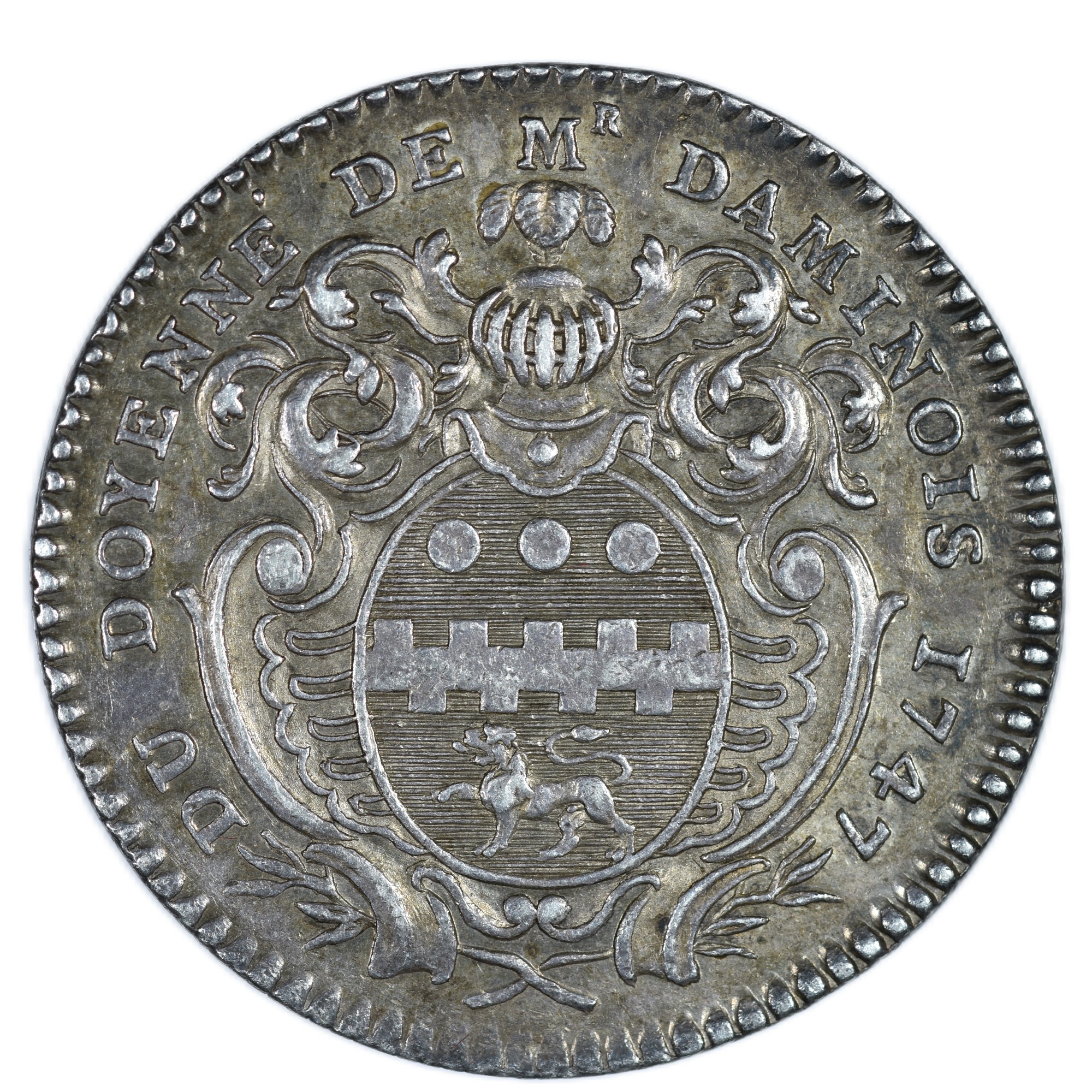 JETON ARGENT CHATELET 1749 REVERS