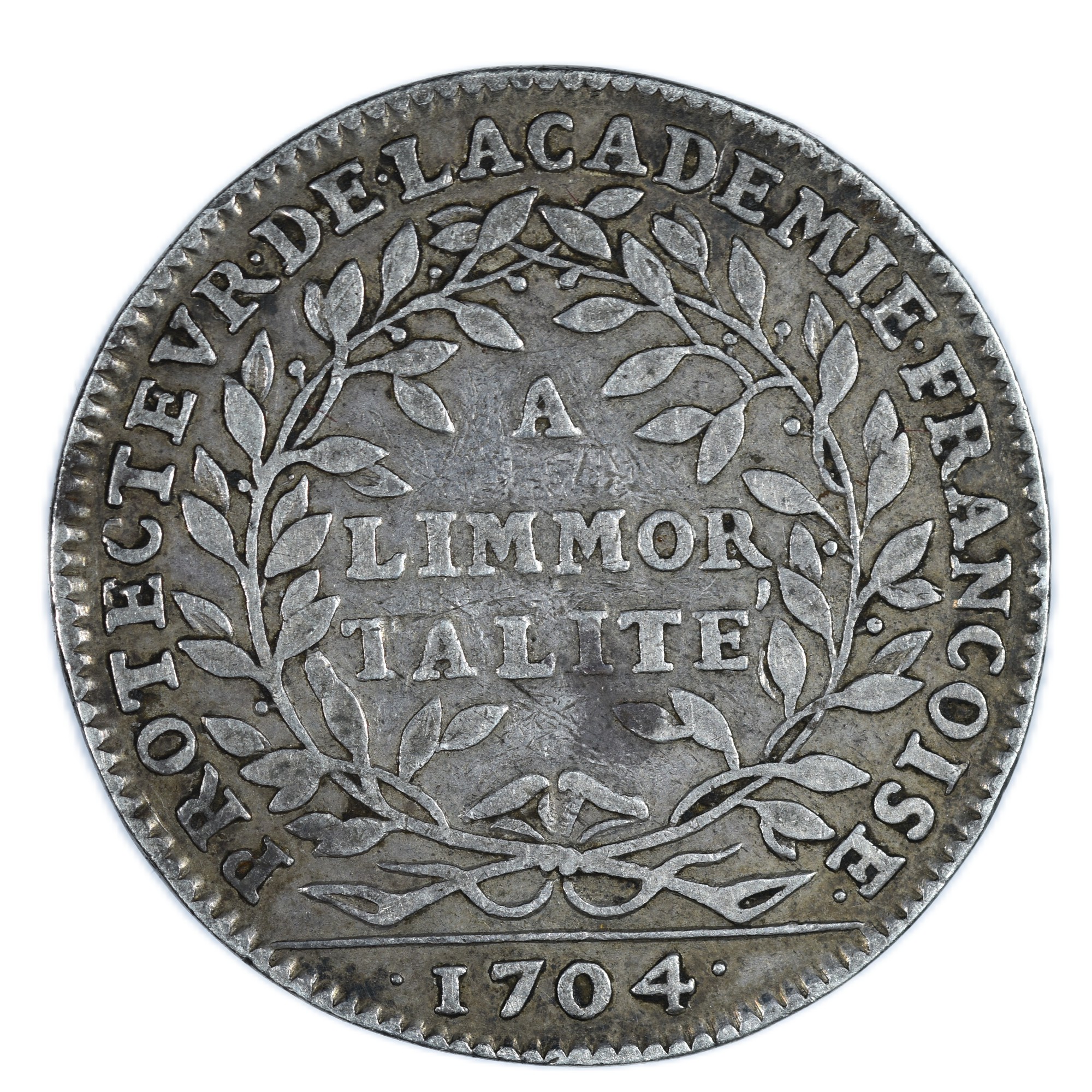 JETON LOUIS XIV ACADEMIE 1704 REVERS