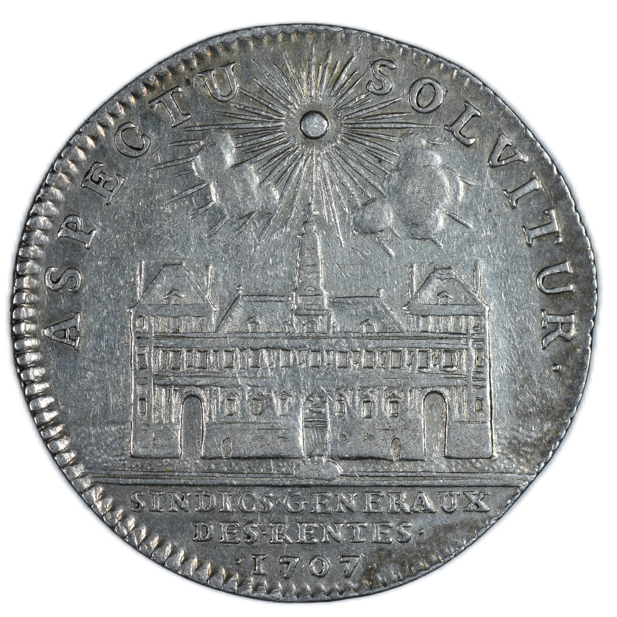 JETON LOUIS XIV RENTES 1707 REVERS