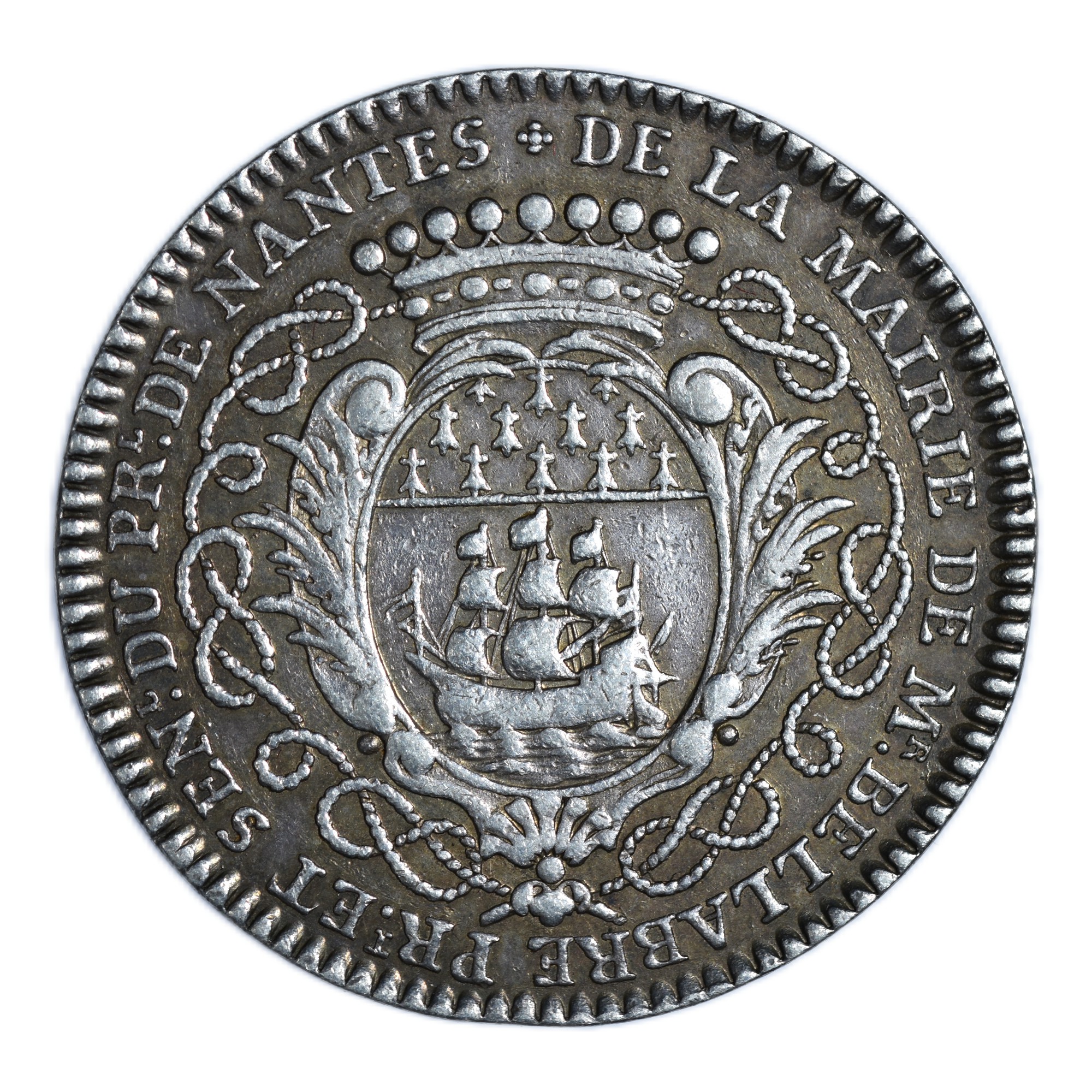 JETON MAIRIE NANTES 1752 REVERS