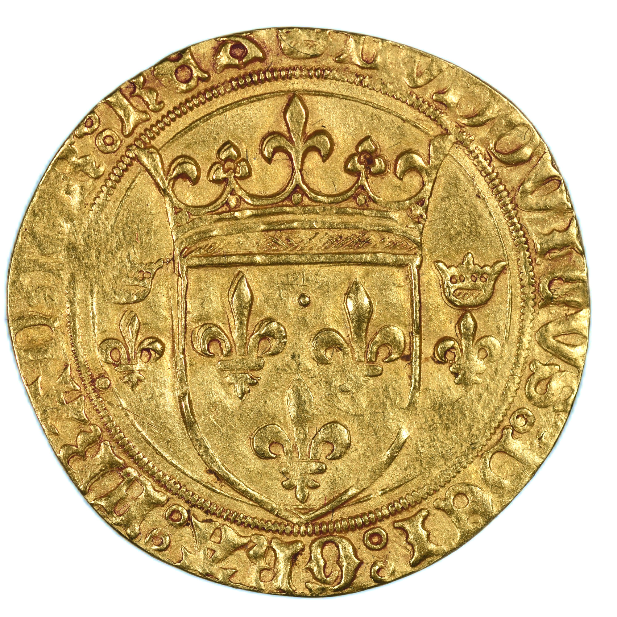 LOUIS XI ECU OR COURONNE AVERS