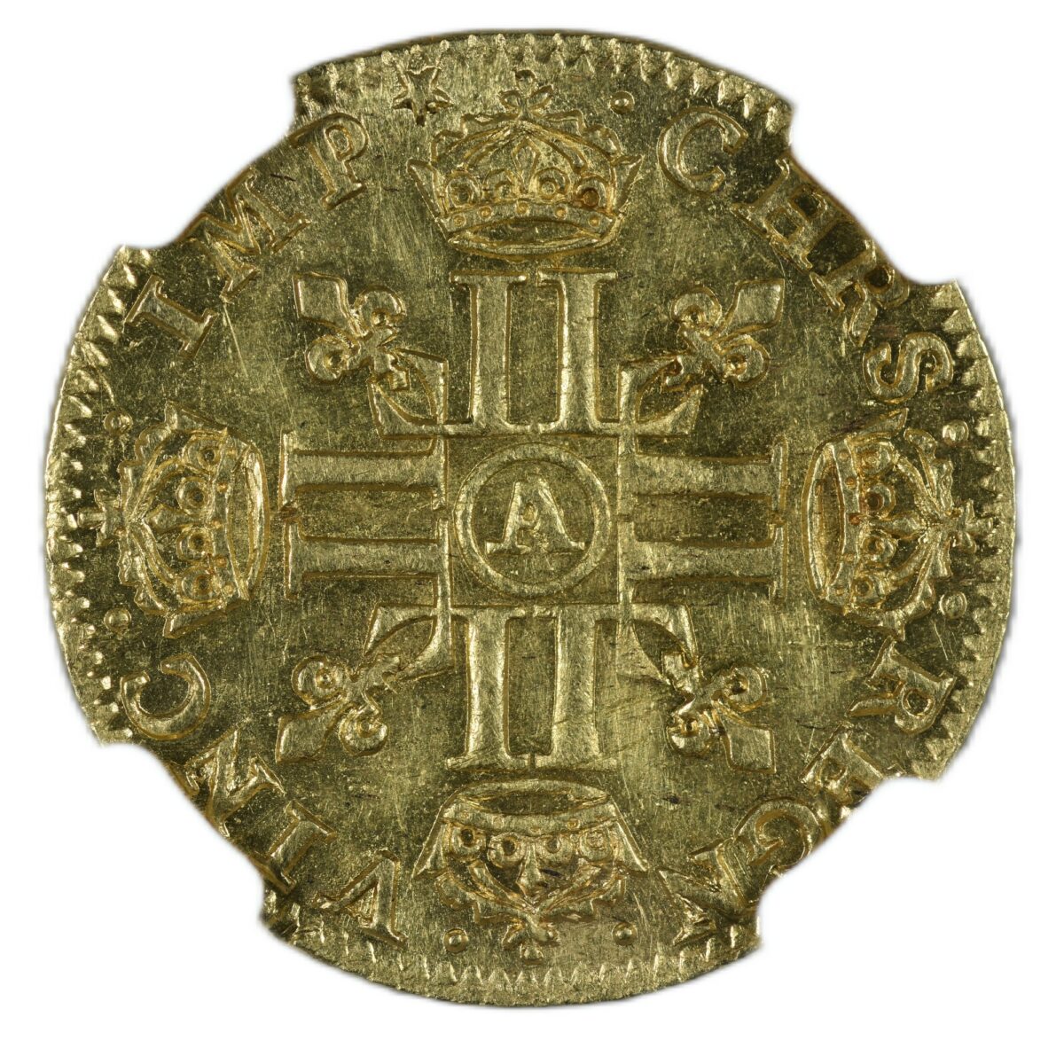 LOUIS XIII DEMI LOUIS OR 1641 MS 61 REVERS