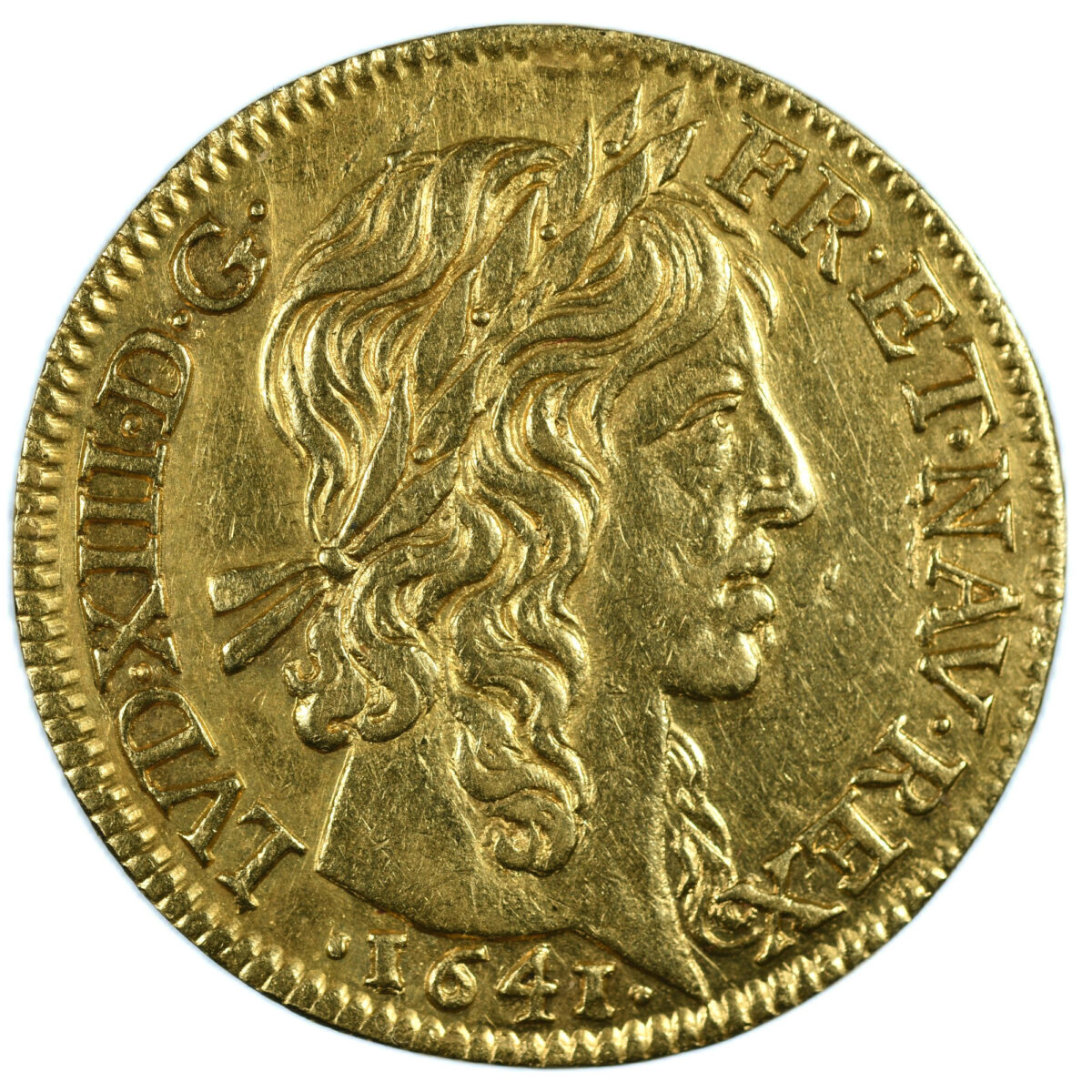 LOUIS XIII LOUIS OR 1641 PARIS AVERS