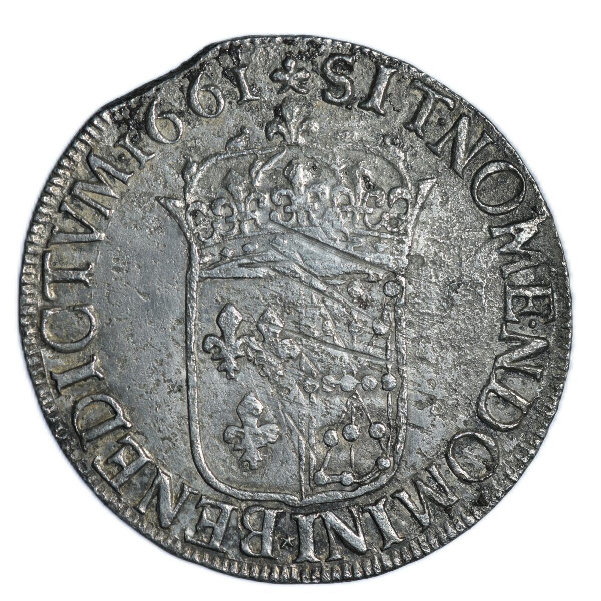 LOUIS XIV ECU NAVARRE 1661 REVERS
