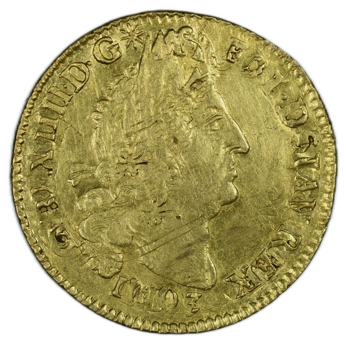 LOUIS XIV LOUIS OR 4 L 1693 PARIS AVERS