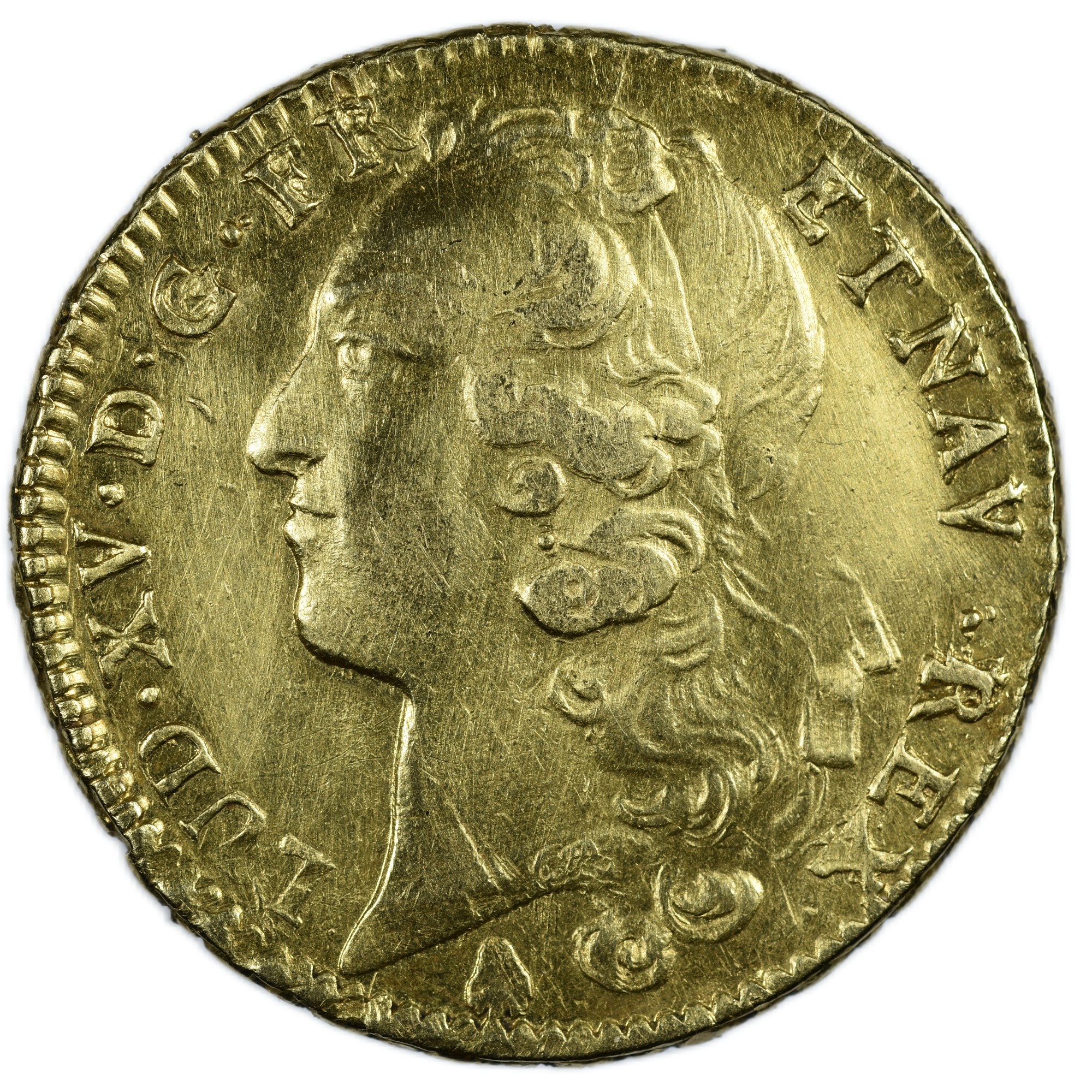 LOUIS XV DOUBLE LOUIS 1766 PERPIGNAN AVERS