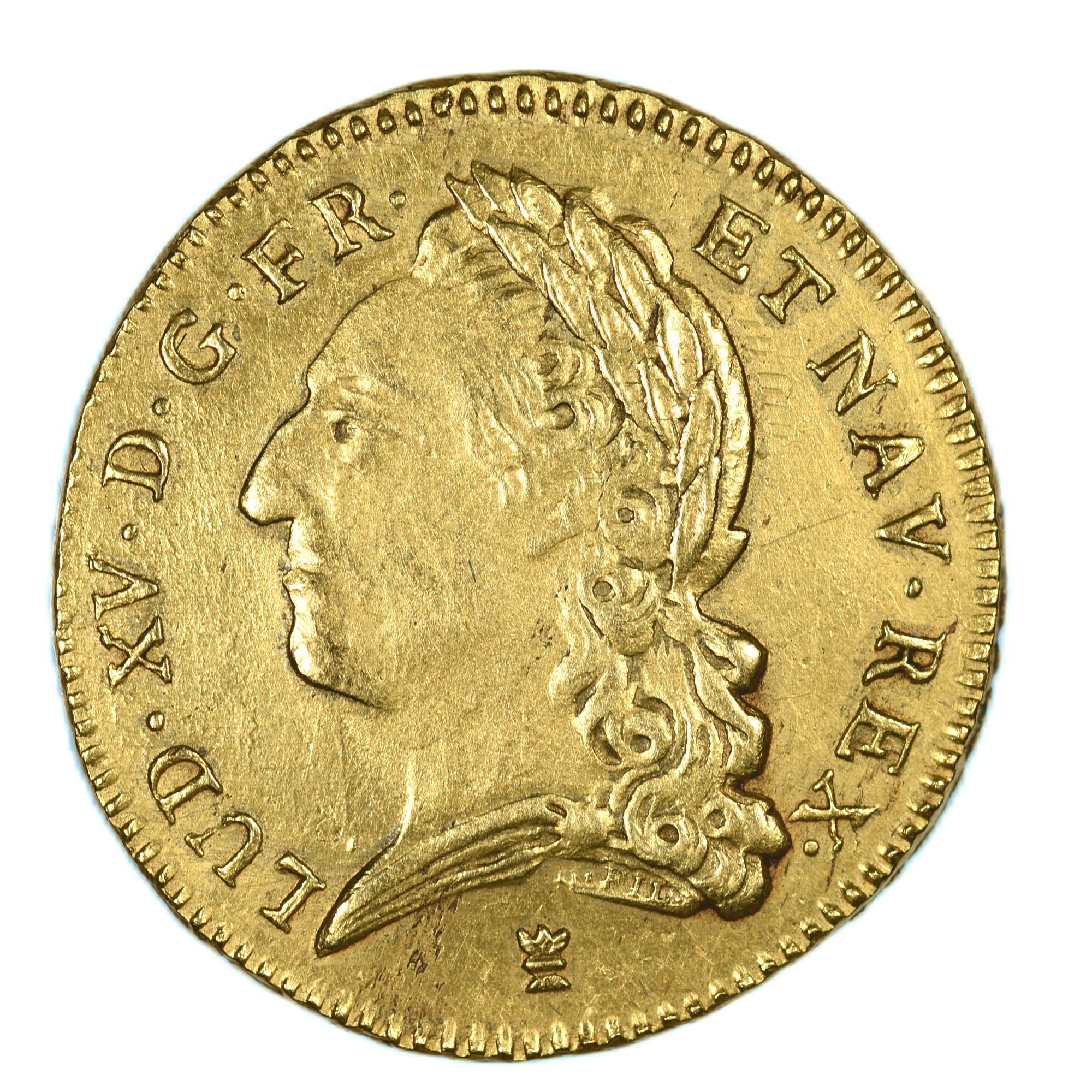 LOUIS XV DOUBLE LOUIS VIEILLE TETE 1771 LIMOGES AVERS