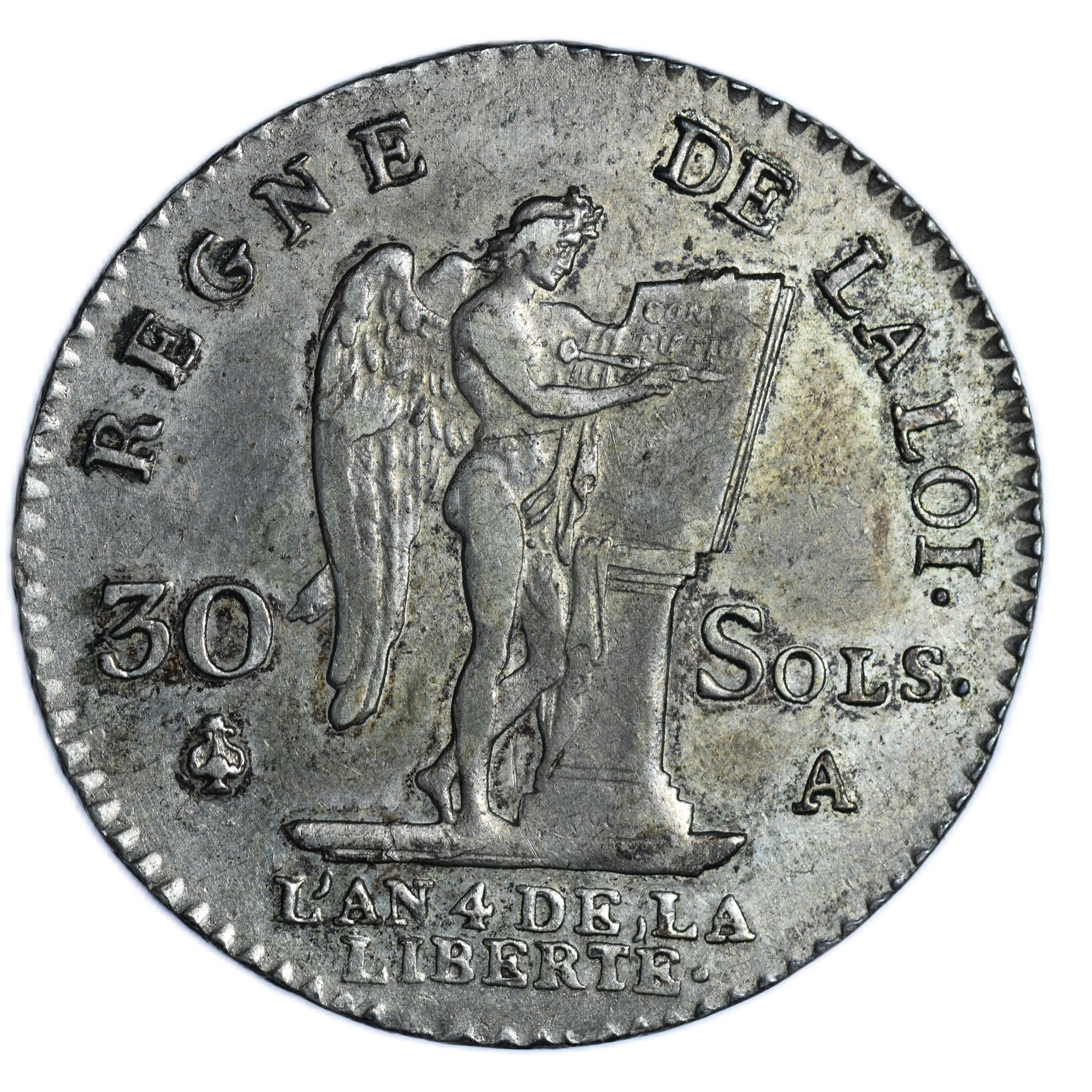 LOUIS XVI 30 SOLS 1792 REVERS
