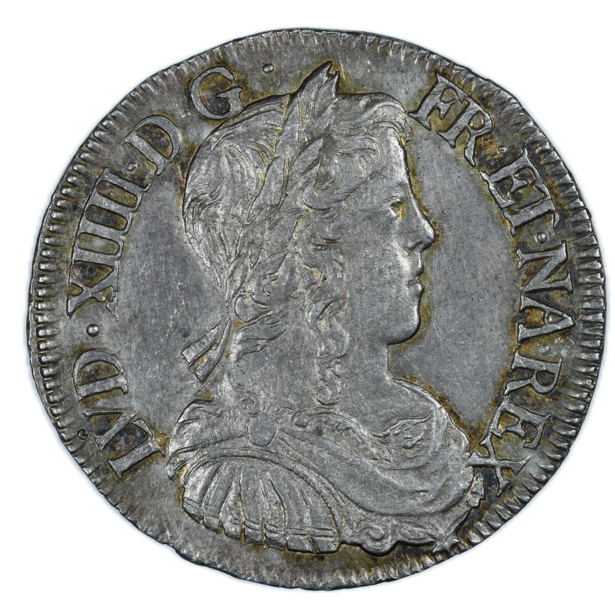 LOUIS XIV DEMI ECU LA ROCHELLE 1750 AVERS
