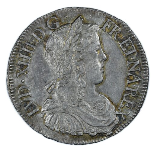 LOUIS XIV DEMI ECU LA ROCHELLE 1750 AVERS