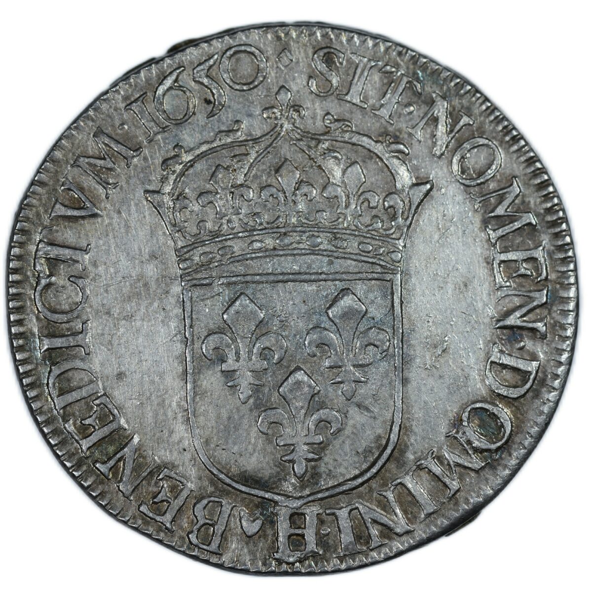 LOUIS XIV DEMI ECU LA ROCHELLE 1750 REVERS